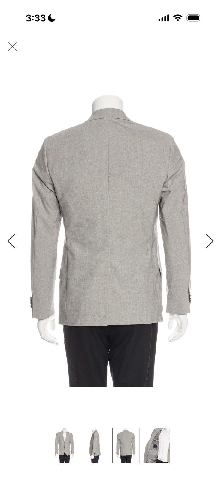 Theory $650 Theory Grey Virgin Wool Blazer Sport Coat 40R Size 40R - 3 Thumbnail