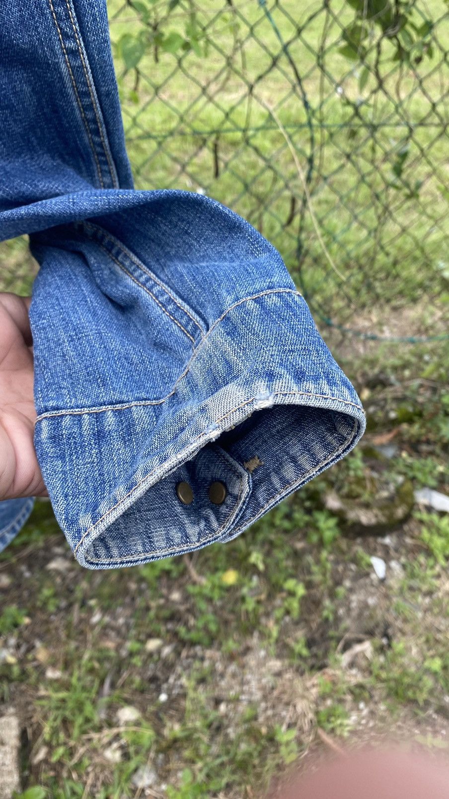 Vintage Denim Work Jacket w/Corduroy Collar–Rare Graffiti Logo Tag Size US XL / EU 56 / 4 - 9 Thumbnail