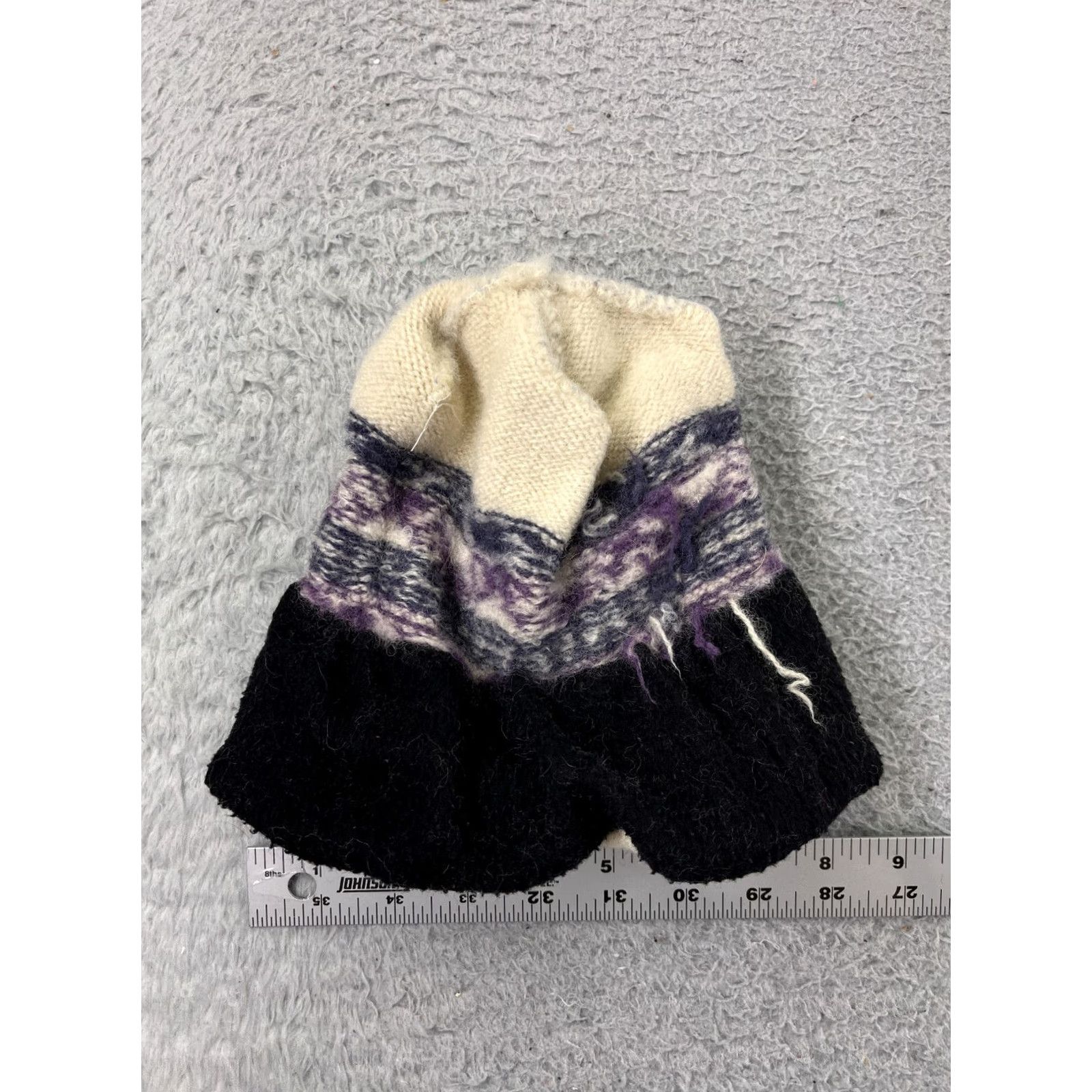 Vintage Do-Gree Beanie Toque Adult One Size Purple Wool Knit Hat Mens Womens Unisex Ski Tassel Lined 100% Wool Geometric Pattern Violet Purple 90s Theme Size ONE SIZE - 5 Thumbnail