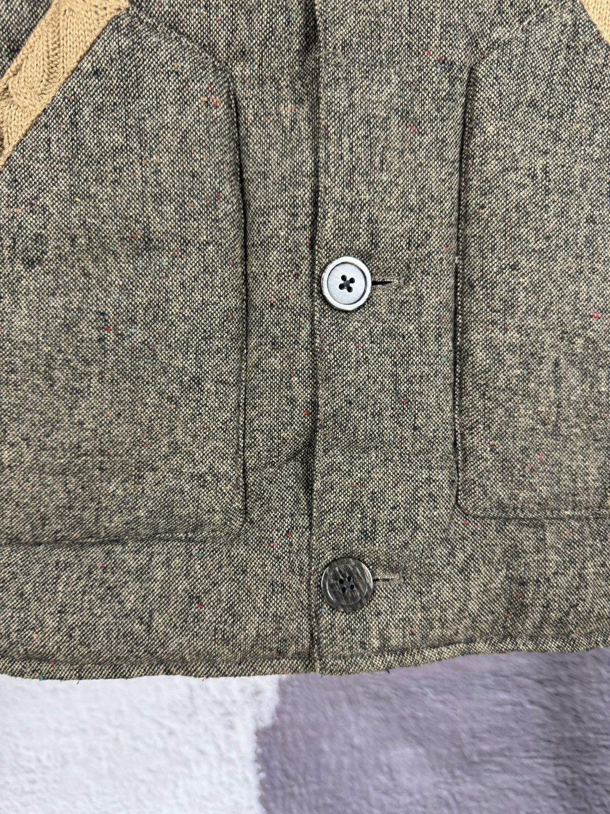 Japanese Brand Geleone Japanese style Grey Brown knitted puffer vest Size US L / EU 52-54 / 3 - 8 Thumbnail