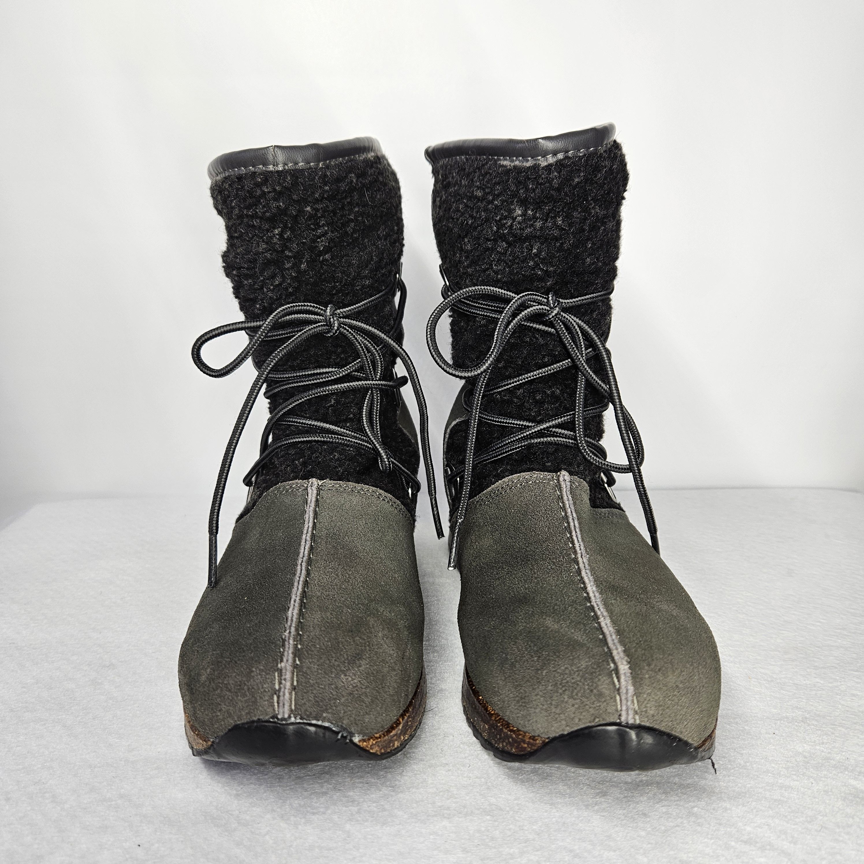 Other Sporto Size 8 Booties Grey Suede Leather Faux Sherpa Lined Size US 8 / IT 38 - 3 Thumbnail