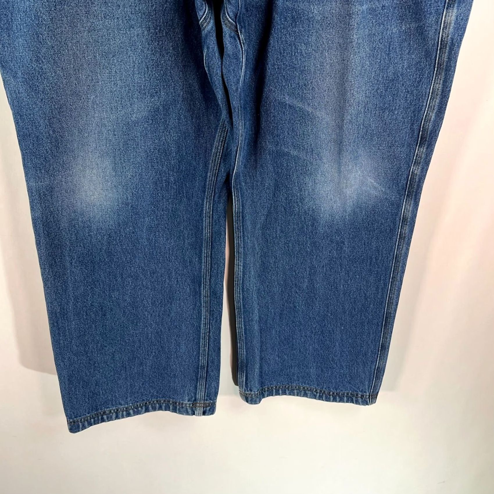 CO Duluth Mens Flex Denim Blue Relaxed Straight Jeans 46X30 Slim? No, keep: Duluth Mens Flex Denim Blue Relaxed Straight Leg Jeans 46X30 Size US 30 / EU 46 - 4 Thumbnail