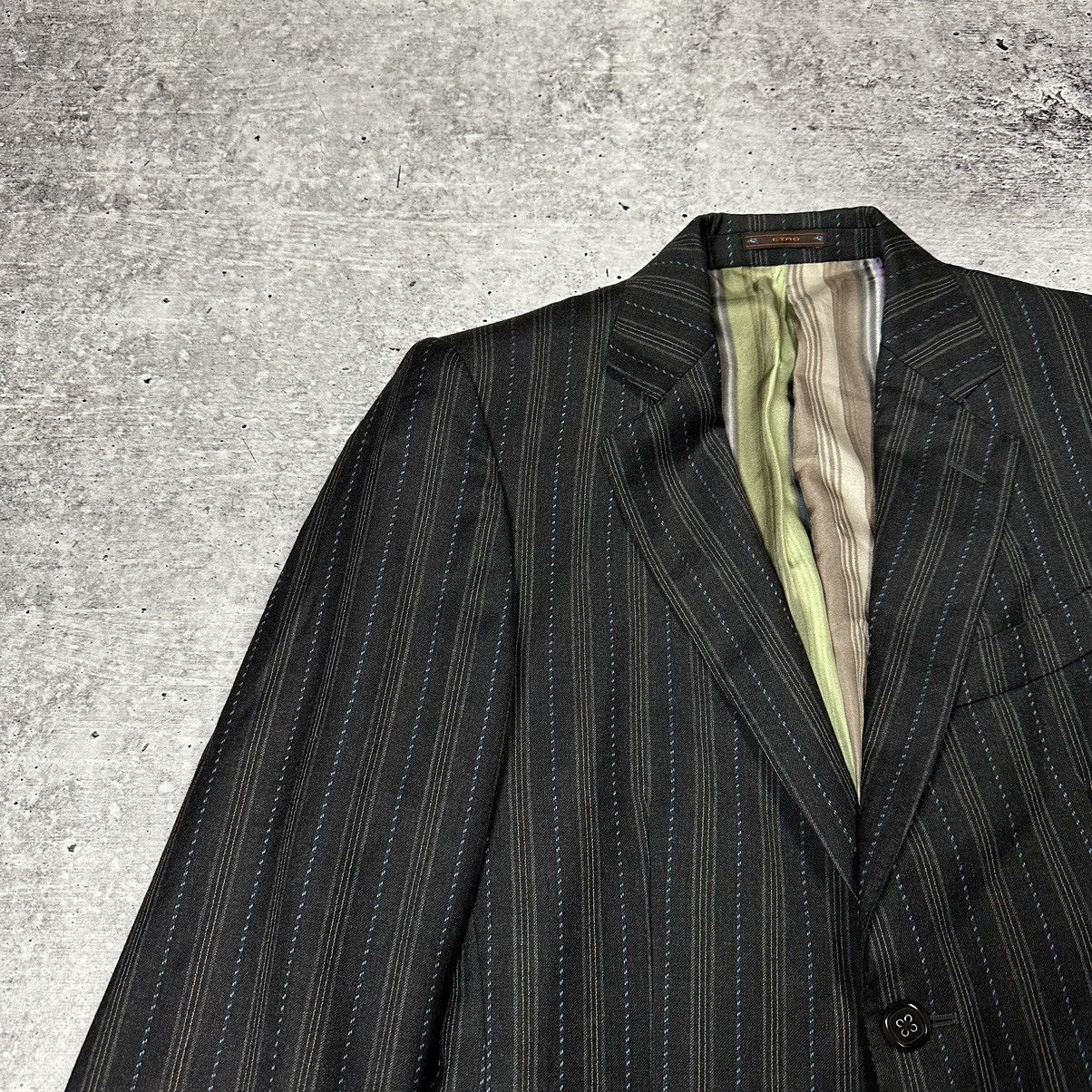Designer × Etro Etro Milano Jacket Blazer Stripes Wool Lana Brown Men’s Size 48R - 2 Thumbnail