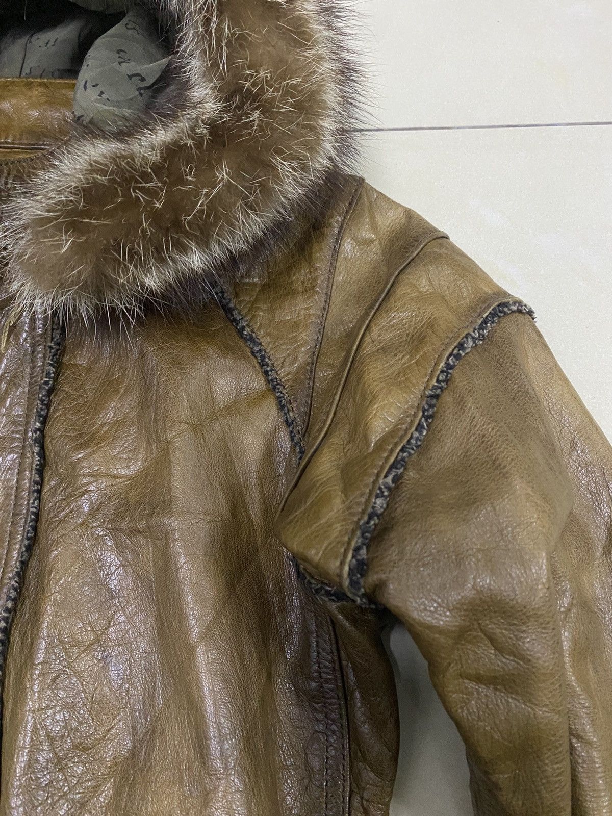 14th Addiction 14th Addiction Fur Hooded Leather Jacket Size US XS / EU 42 / 0 - 4 Thumbnail