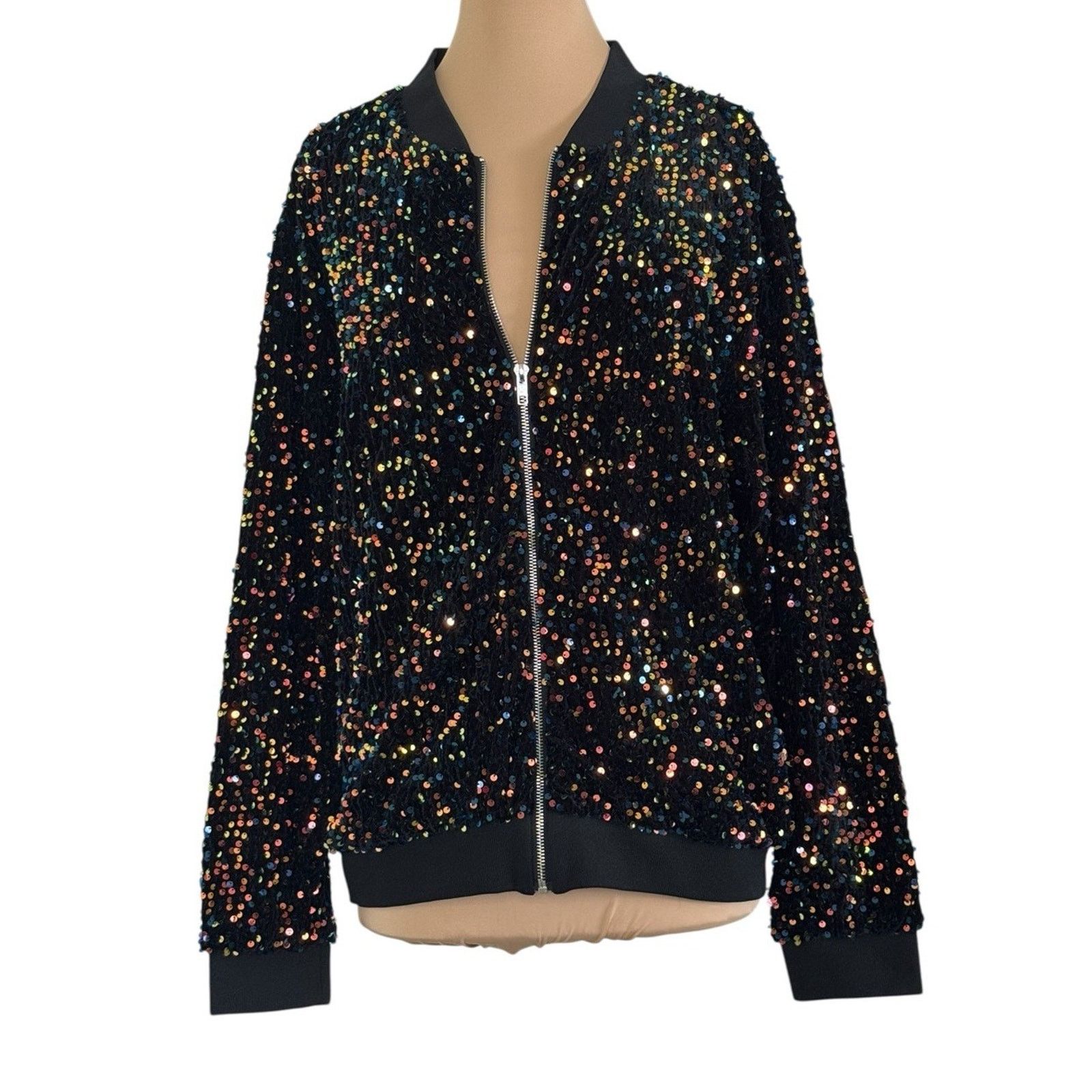 Other ANNA-KACI Sparkle & Shine Collection Sequin Bomber Jacket Size XL / US 12-14 / IT 48-50 - 3 Thumbnail