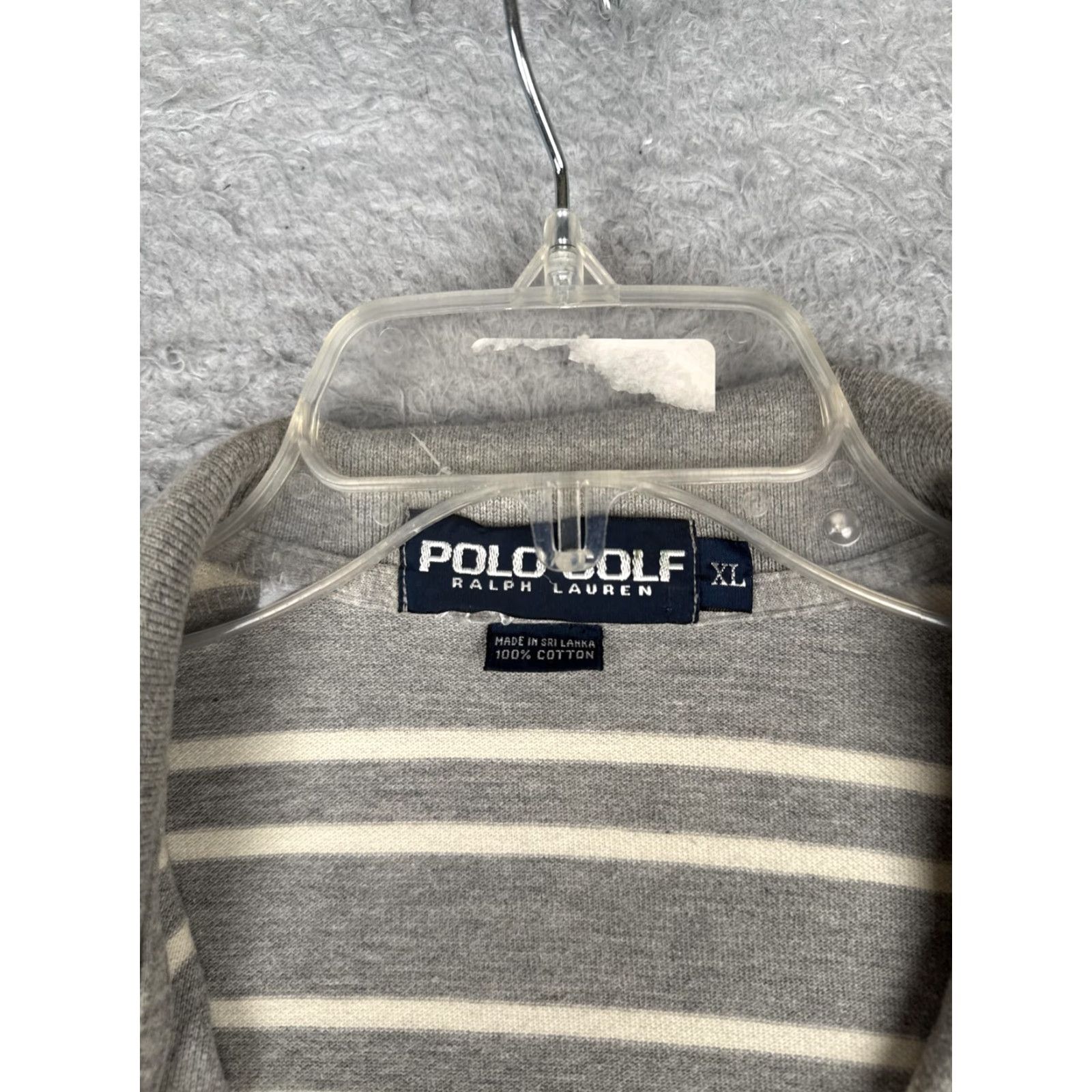 Polo Ralph Lauren Polo Ralph Lauren Polo Shirt Mens XL Gray Stripe Knit Long Sleeve Golf Rugby Size US XL / EU 56 / 4 - 7 Thumbnail