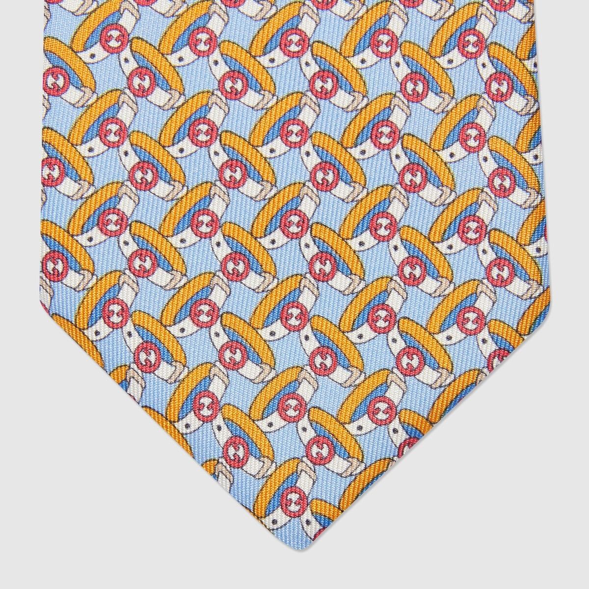 Gucci o1mt1gz0225 Size: OS / Round Interlocking G Belts Silk Tie Size ONE SIZE - 3 Thumbnail