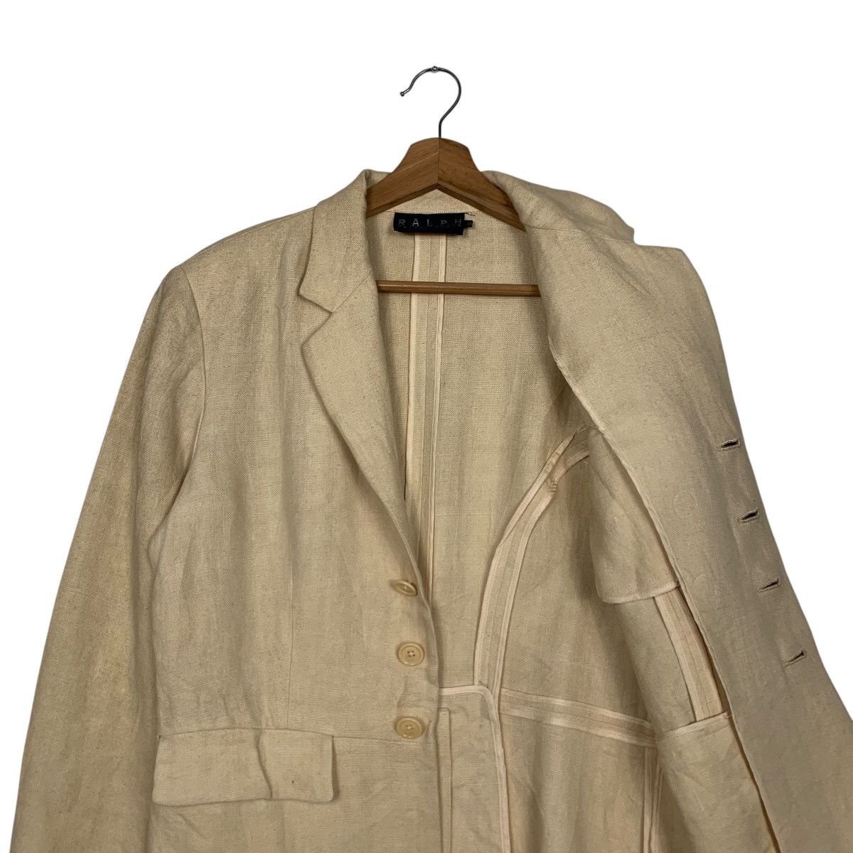 Ralph Lauren Vintage RALPH LAUREN Single Breasted Linen Jacket #2762-C124 Size M / US 6-8 / IT 42-44 - 9 Thumbnail
