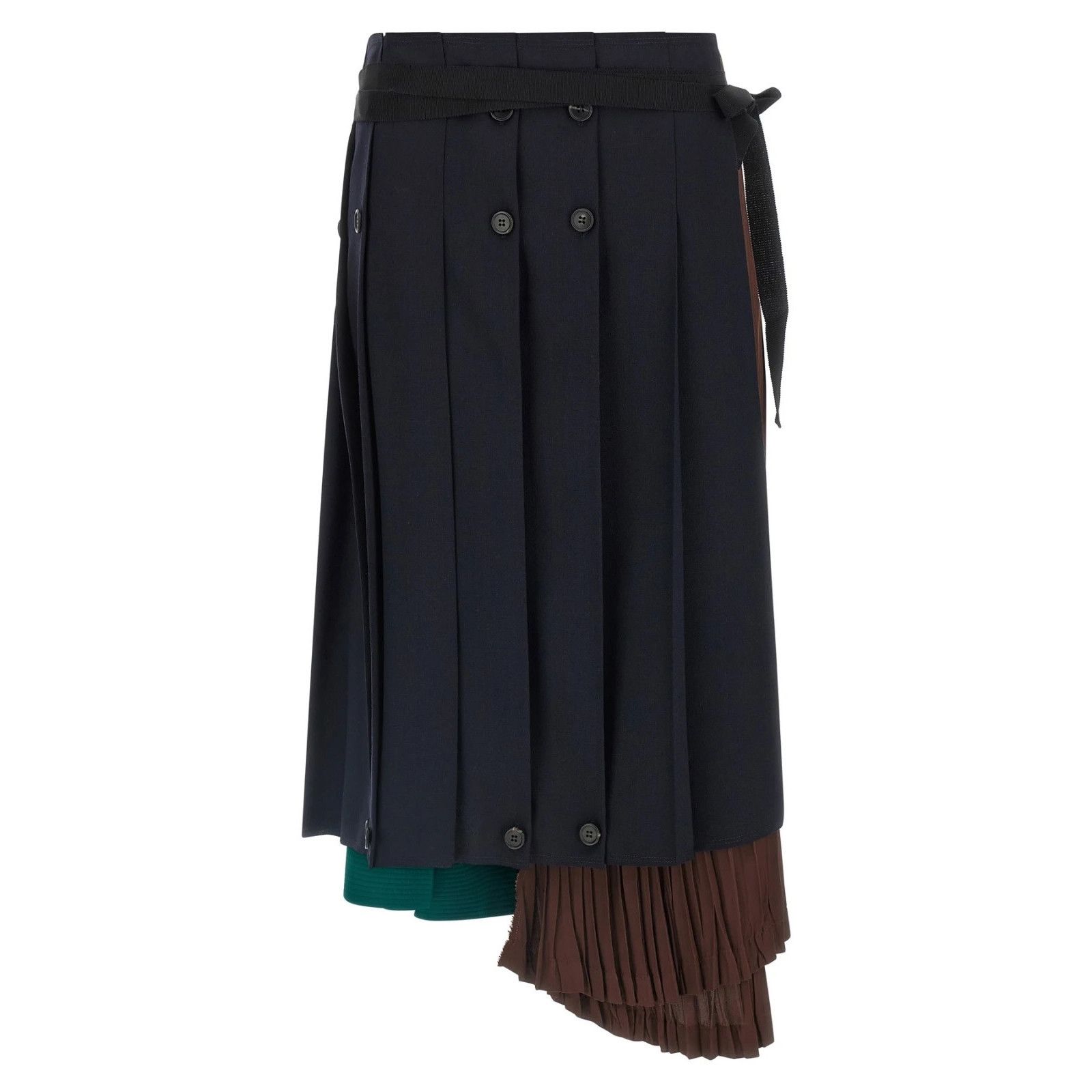 Prada PRADA Patchwork Blue Poplin Skirt New And Authentic (Women's Size 27" / US 4 / IT 40 - 1 Thumbnail
