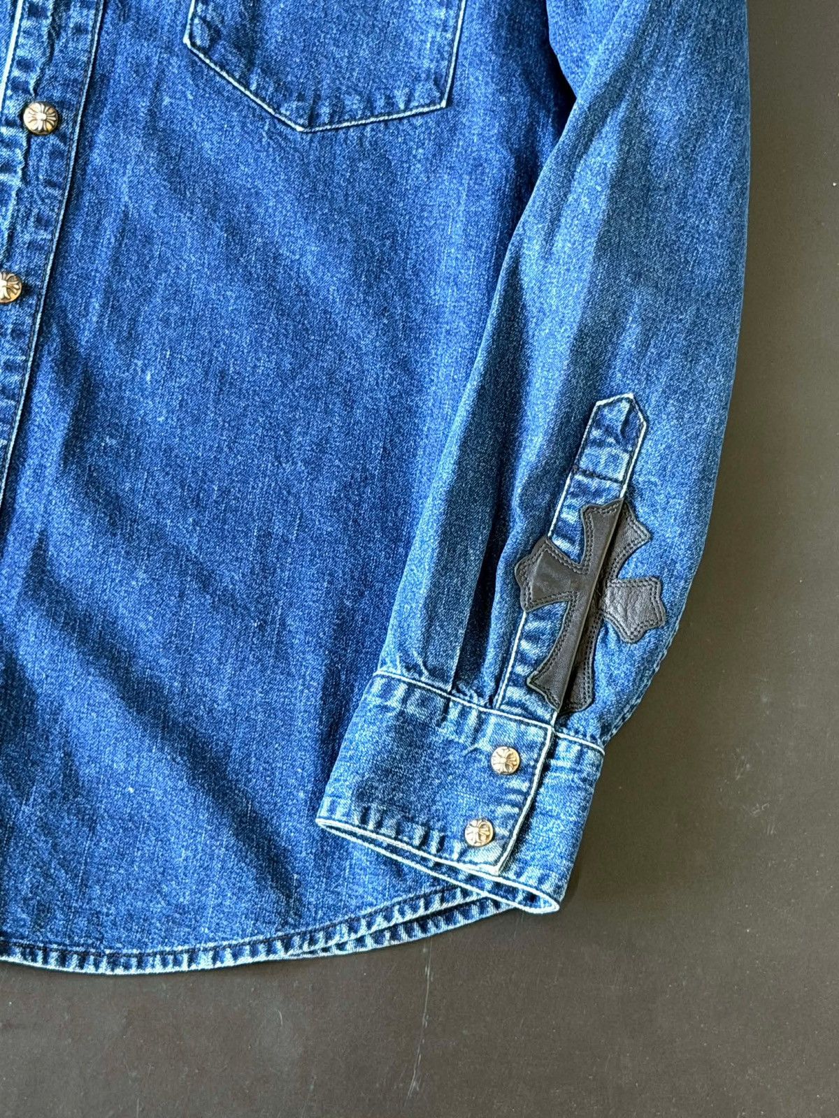 Chrome Hearts Chrome Hearts Cross-Skin Blue Denim Shirt Size US M / EU 48-50 / 2 - 7 Thumbnail