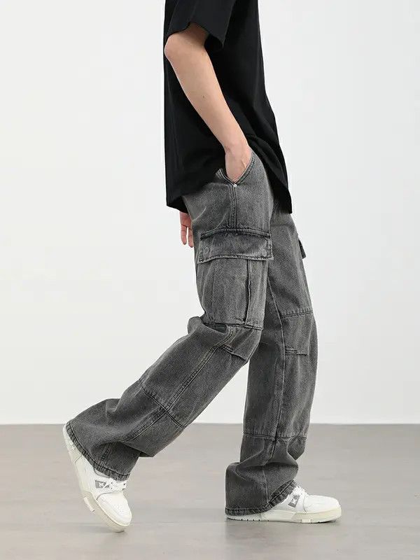 VIBE baggy distressed faded cargo jeans Size US 30 / EU 46 - 1 Thumbnail