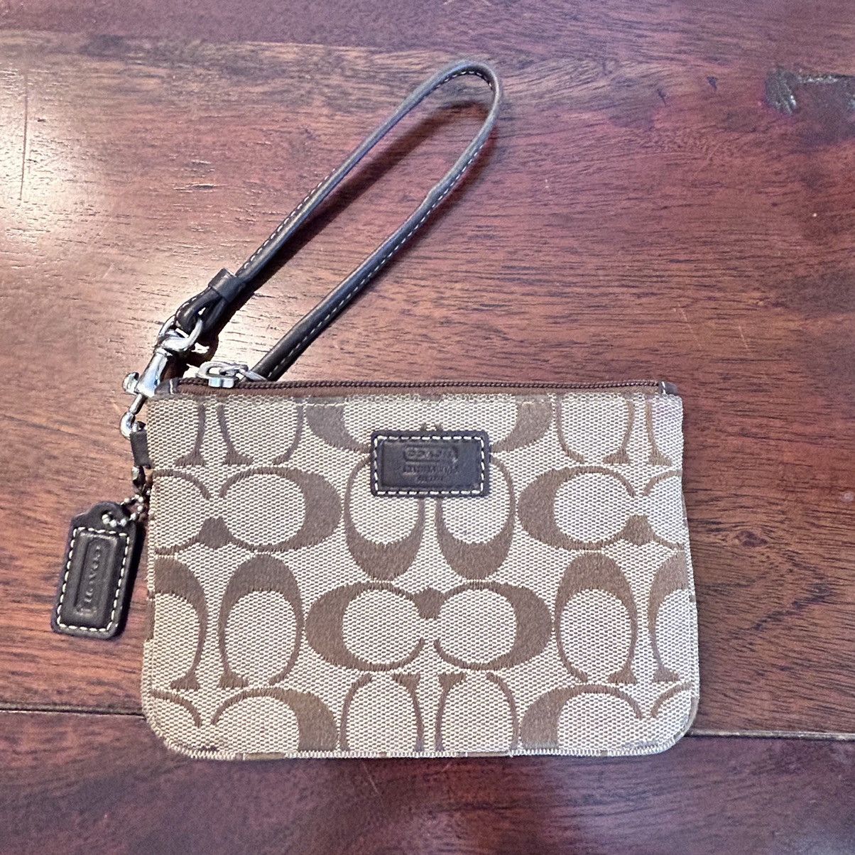 Coach Coach Logo C Wristlet Brown Tan With Leather Tag Size ONE SIZE - 1 Thumbnail