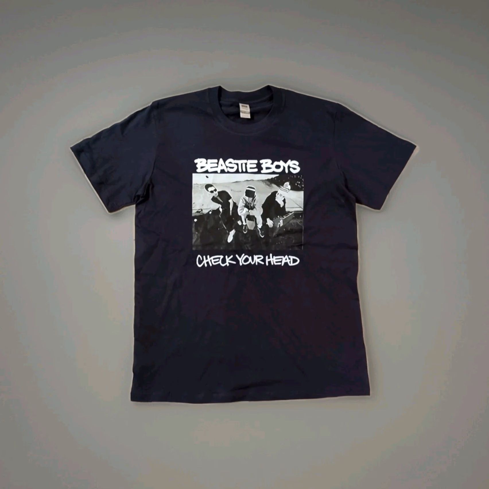 Vintage Beastie Boys Check Your Head T Shirt Mens Graphic Print Blue 100% Cotton DIGIPRINT Regular Fit Short Sleeve Crew Neck Rock Punk Hip Hop Concert 2020s Size US L / EU 52-54 / 3 - 4 Thumbnail