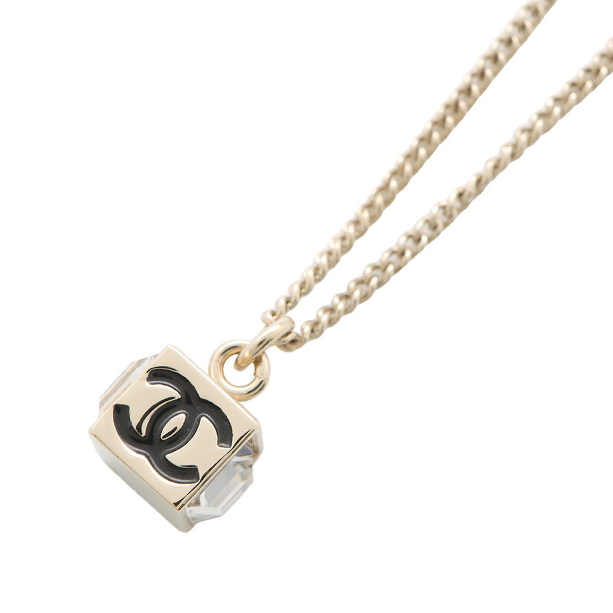 Chanel Necklace Coco Mark Cube Strass B25 C ABE819 CHANEL Rhinestone