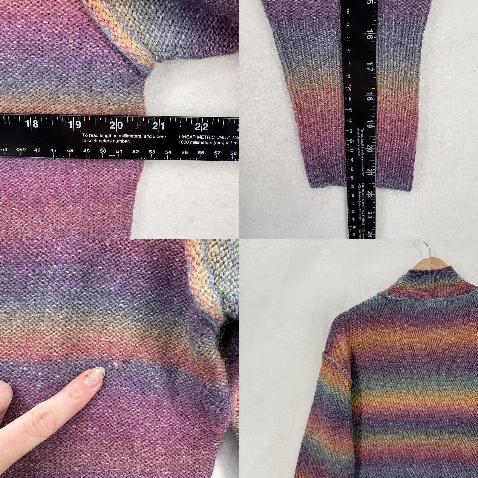 Vintage Beach lunch lounge Sweater Womens Small Twilight Space Dye Mock Neck Pullover Size S / US 4 / IT 40 - 8 Thumbnail