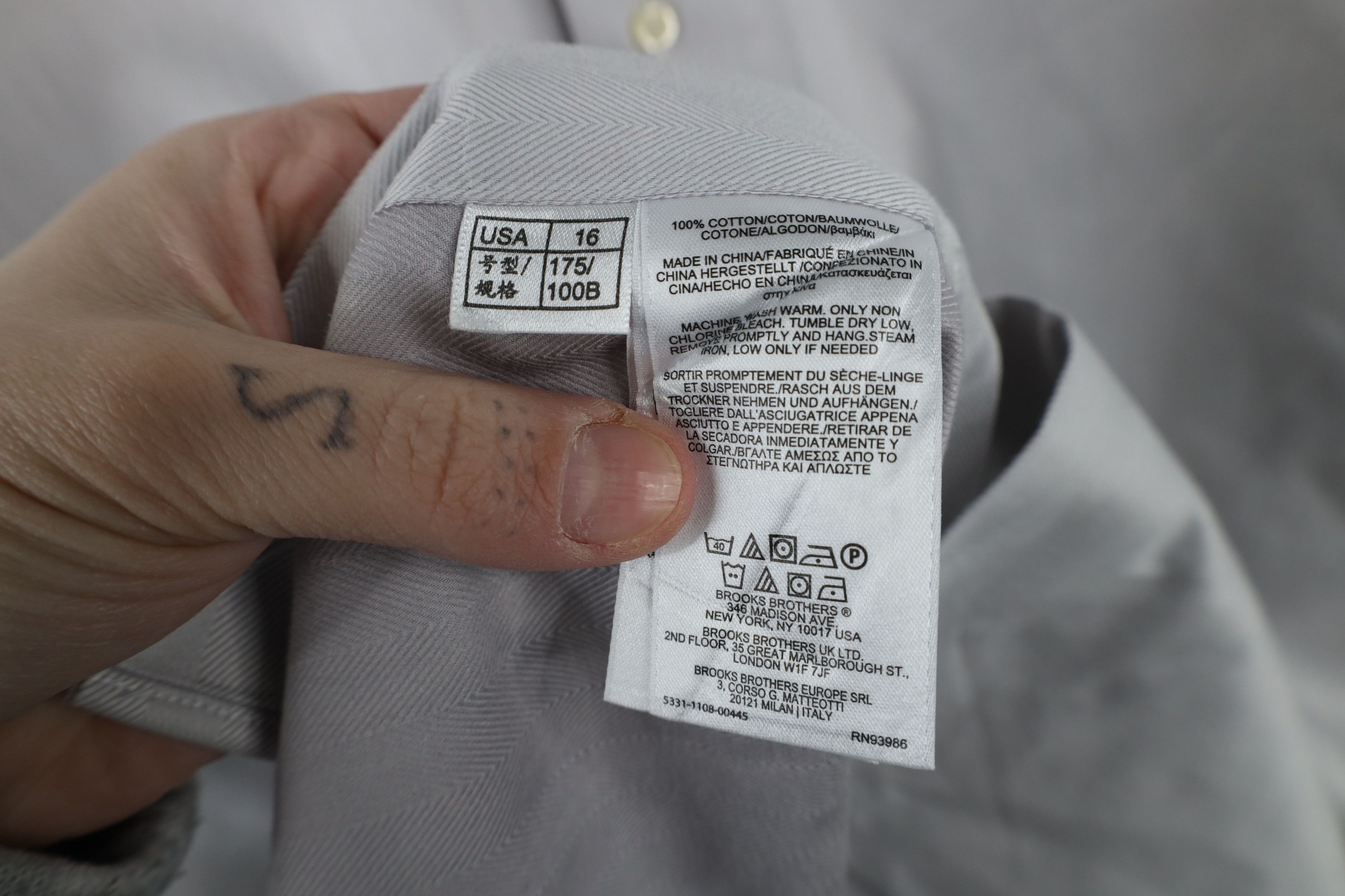 Brooks Brothers × Vintage Vintage 90s Brooks Brothers Herringbone Button Shirt Gray Size US M / EU 48-50 / 2 - 10 Thumbnail