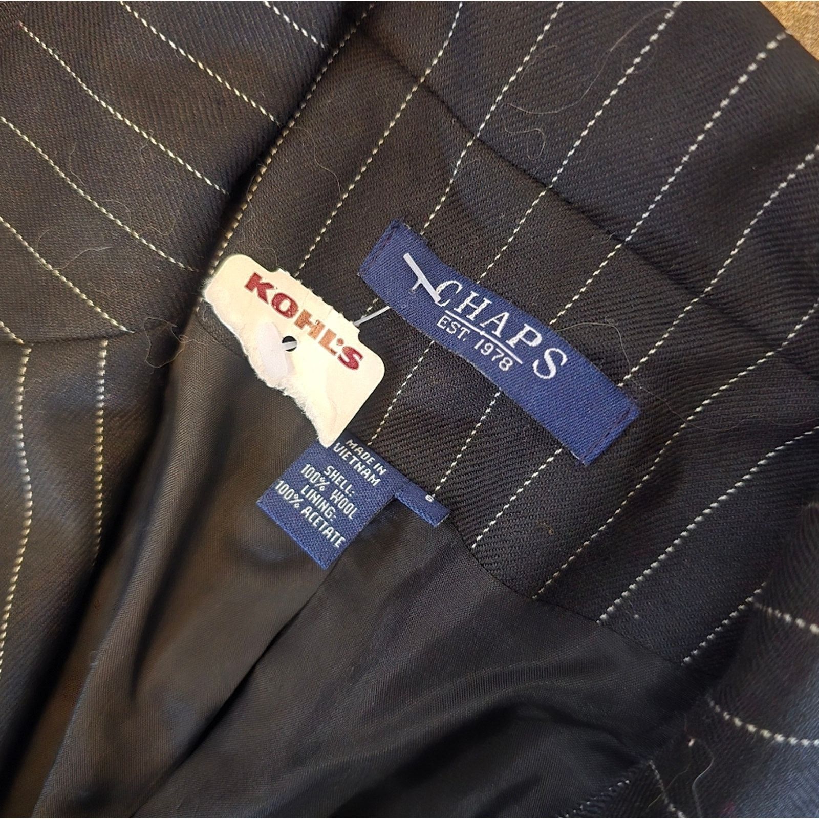 Chaps Black Pinstriped | CHAPS | Business Blazer Size M / US 6-8 / IT 42-44 - 3 Thumbnail