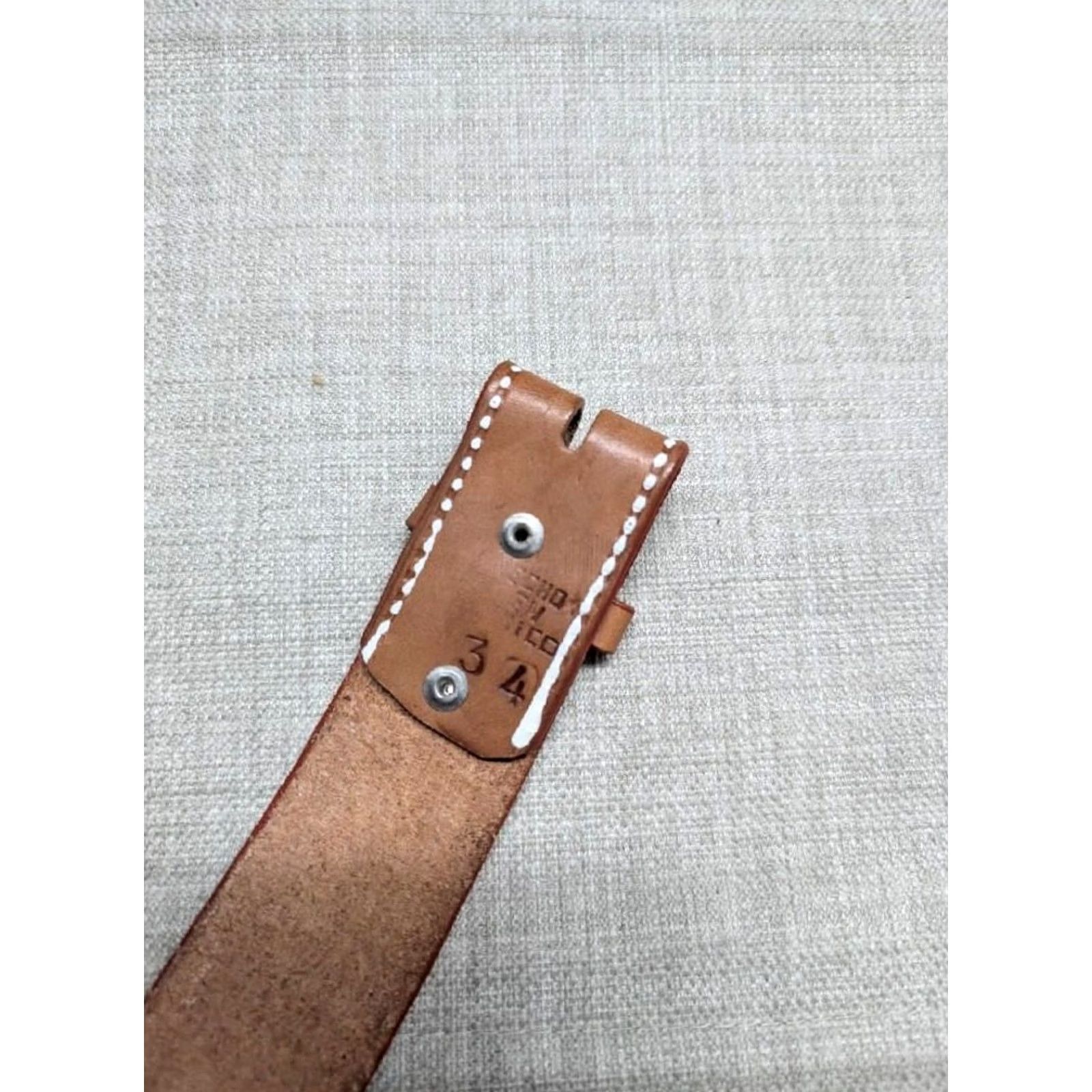 Vintage VINTAGE handcrafted EAGLE Tooled Western Belt 32 Cowhide Leather brown 1-5/8" Regular Men Size 32 - 7 Thumbnail