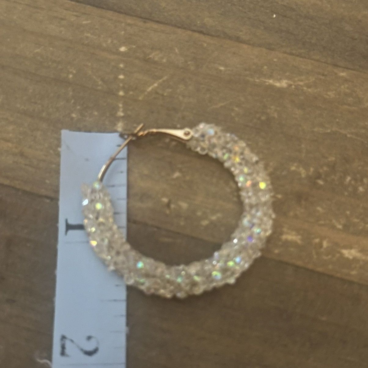 Other Sparkly AB wrapped hoop earrings Size ONE SIZE - 4 Thumbnail