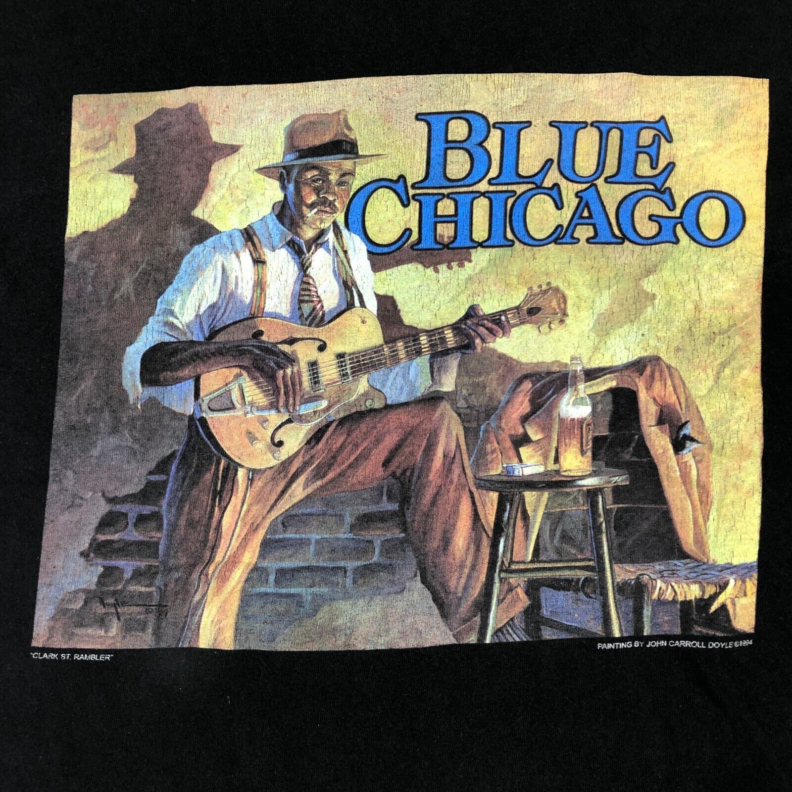 Vintage Blue Chicago Clark St Rambler Painting Tee Black Size Large Size US L / EU 52-54 / 3 - 2 Thumbnail