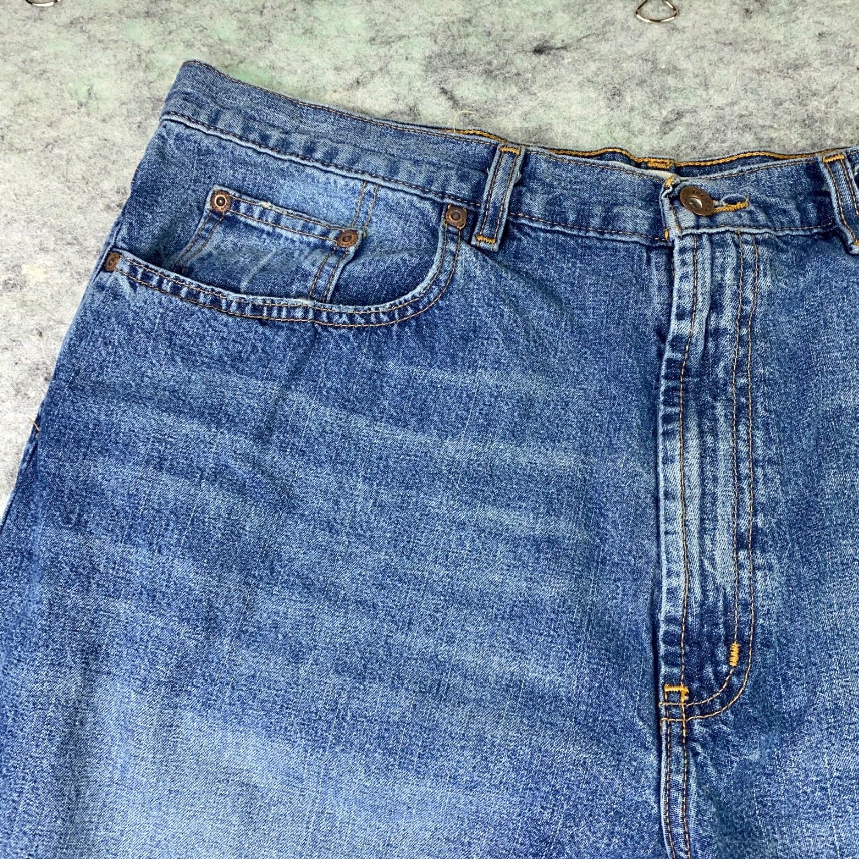 Vintage VINTAGE Urban Pipeline Jeans Mens 38x30 Blue Straight Leg Relaxed Distressed 90s Jeans Mens Size US 38 / EU 54 - 2 Thumbnail