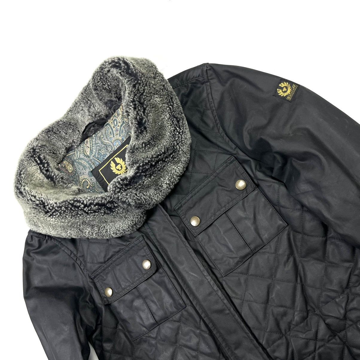 Belstaff Gold Label Waxed Jacket With Fur Black