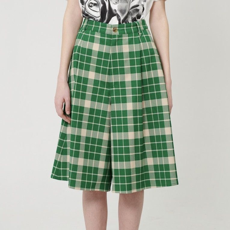 Maison Margiela Maison Margiela MM6 Wide Leg Plaid Shorts Size 25" / US 0 / IT 36 - 2 Thumbnail