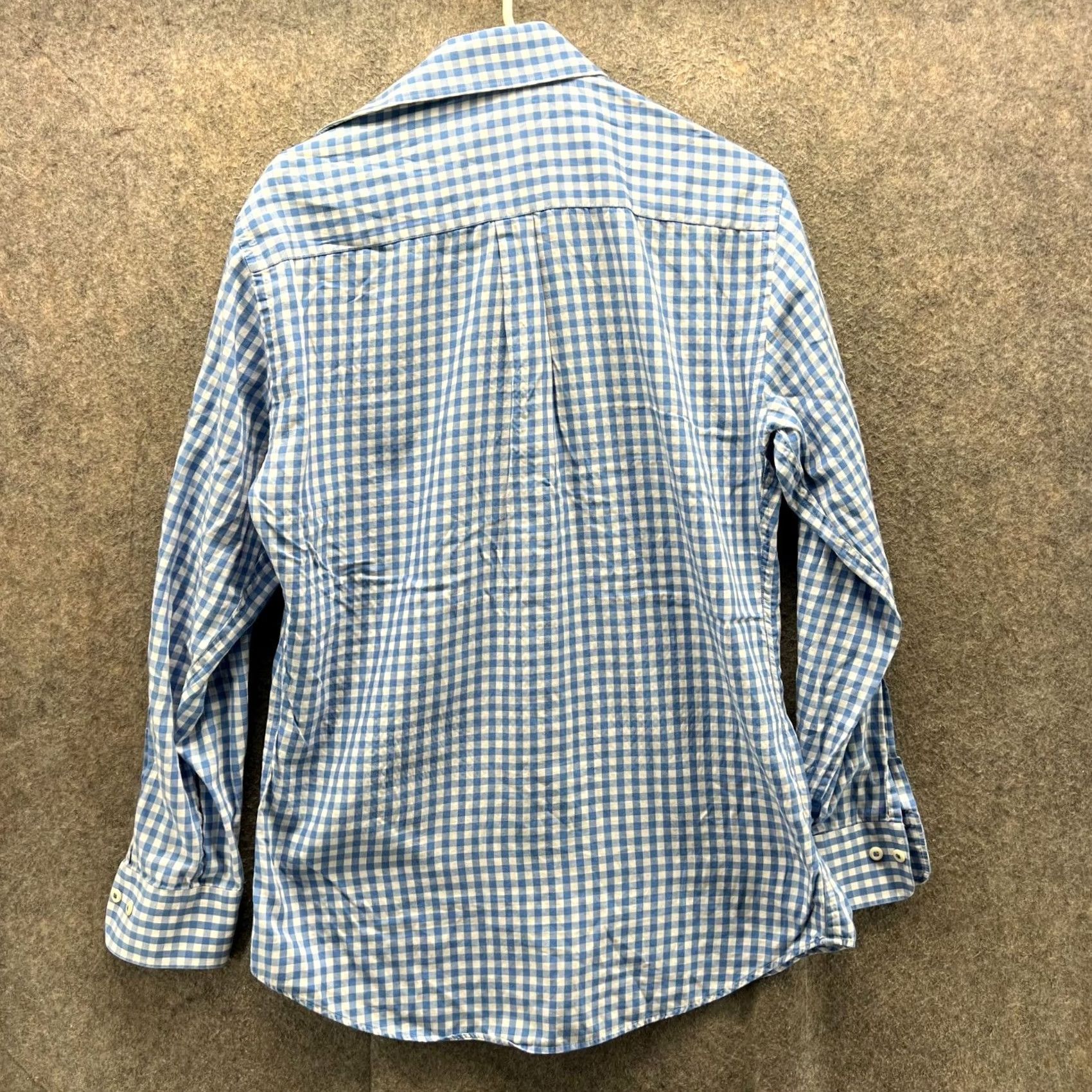 Peter Millar Peter Millar Dress Shirt Mens Large Blue Button-Down Check Oxford Pocket Shirt Size 42R - 2 Thumbnail
