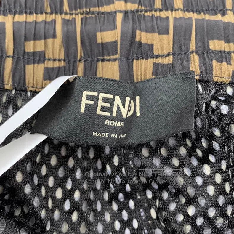 Fendi Fendi Brown Logo Fleur-de-lis Print Drawstring Tie Bottom Size US 44 / EU 60 - 6 Thumbnail