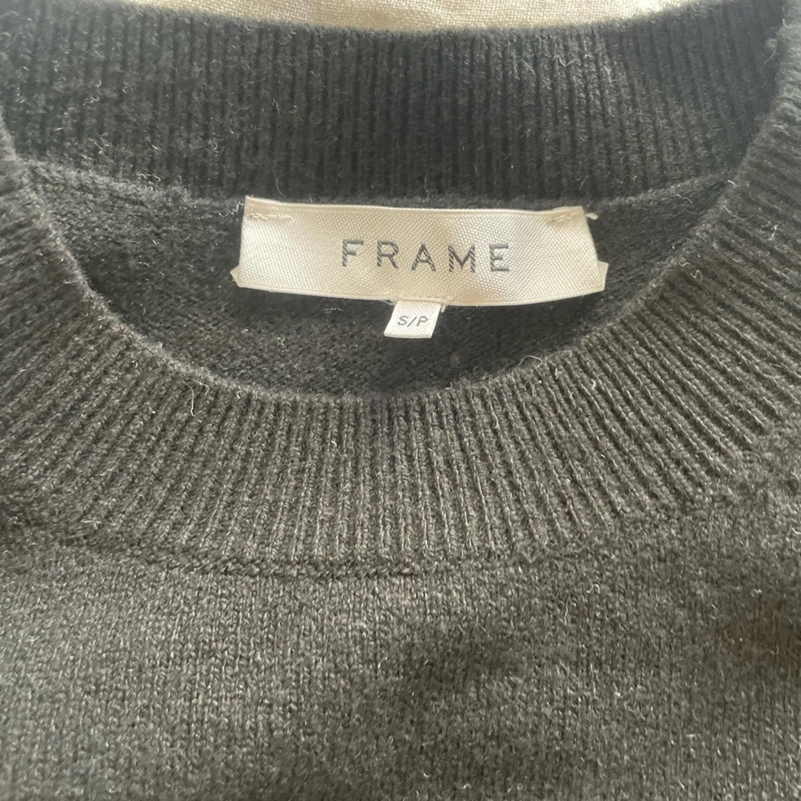 Frame FRAME Stretch Cashmere Crewneck Sweater Black Noir Size S / US 4 / IT 40 - 3 Thumbnail