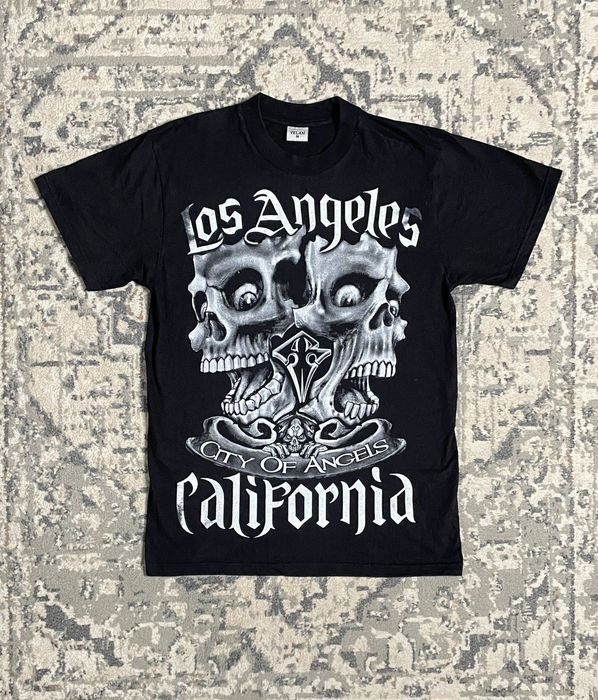 Vintage Vintage Black T-Shirt Tee Skull Los Angeles California | Grailed