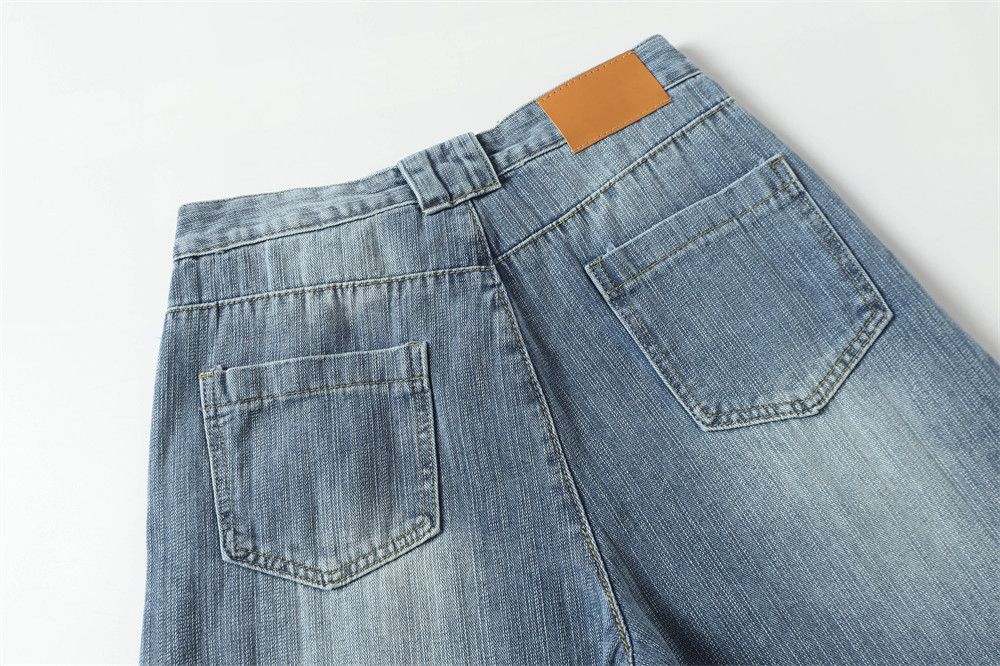 Japanese Brand × Jean Vintage loose men's distressed washed straight cutlass jeans Size US 32 / EU 48 - 4 Thumbnail