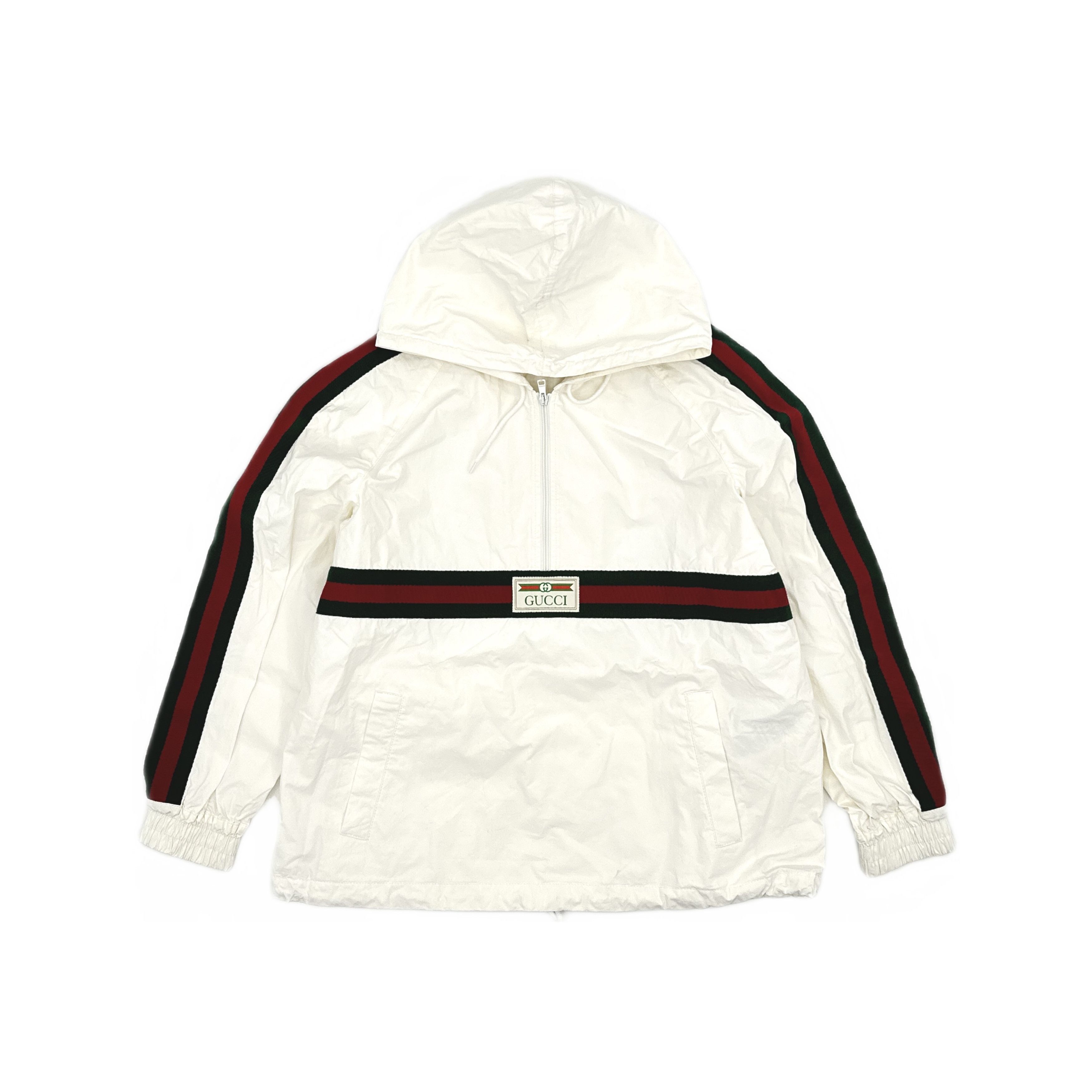 Gucci Gucci Logo Stripe Half-Zip Hooded Windbreaker Size 46 Size US S / EU 44-46 / 1 - 1 Thumbnail