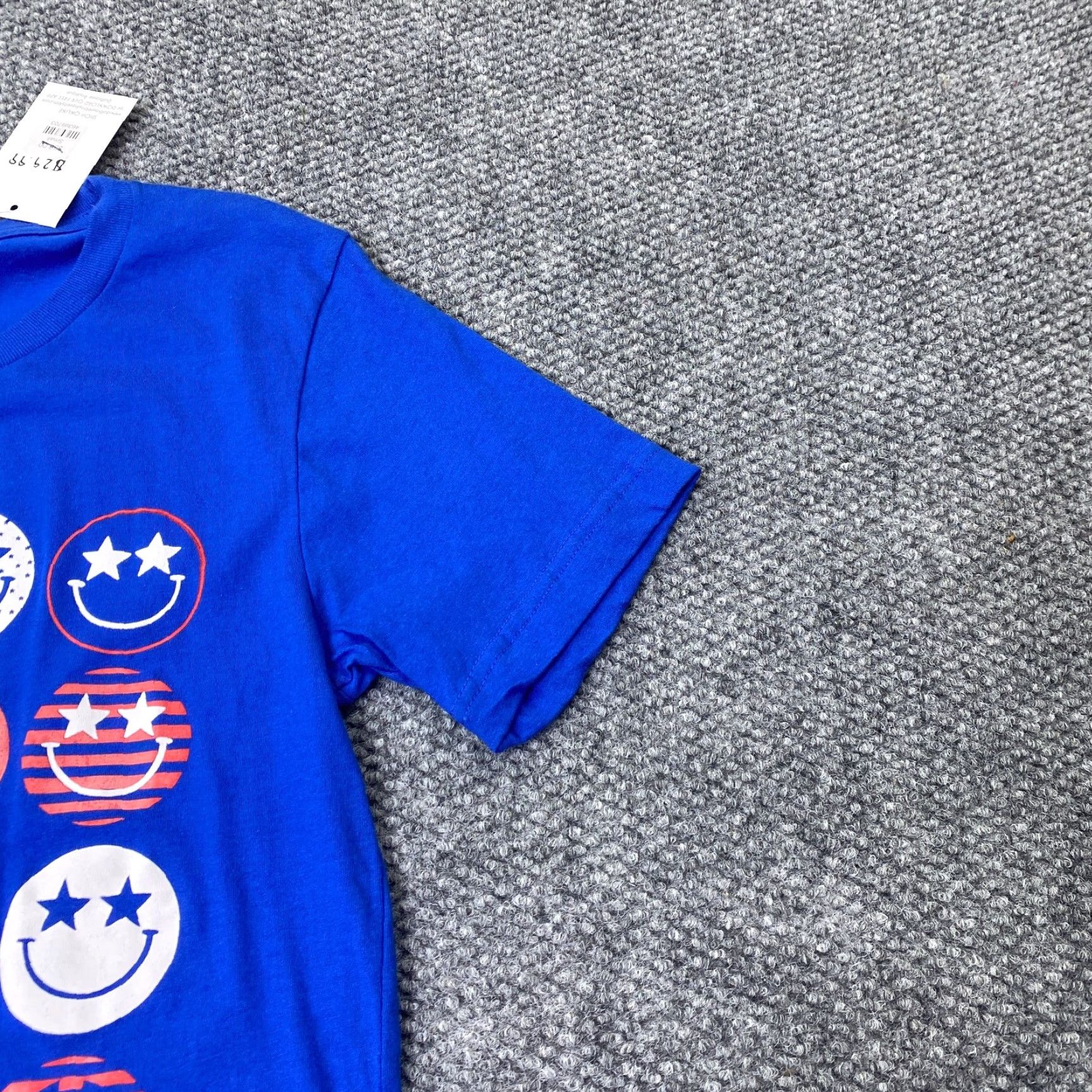 Vintage Peace Symbol Womens Shirt Small Blue Bella + Canvas USA Patriotic Shirt Womens SS Crew Neck Short Sleeve T-Shirt Blue Size S / US 4 / IT 40 - 5 Thumbnail