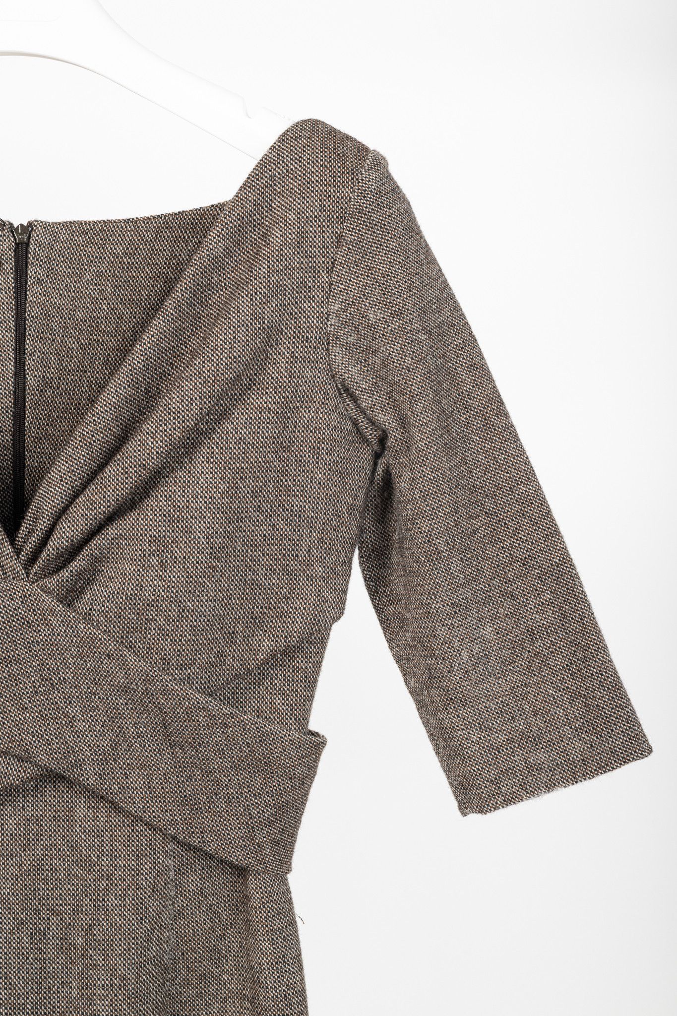 Alexander McQueen Alexander McQueen AW05 Wool Tweed Crossover-Waist Dress Size S / US 4 / IT 40 - 5 Thumbnail