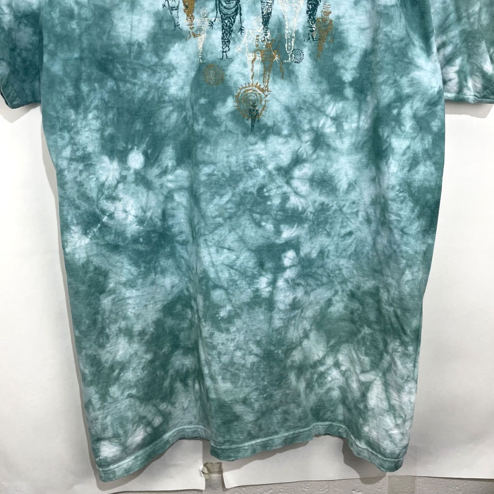 Vintage VINTAGE LAT Sportswear Green Tie Dye Sleep Shirt One Size Egyptian Hieroglyphics Shirt Unisex Adults Short Sleeve Tie Dye Pockets 100% Cotton Size ONE SIZE - 7 Thumbnail