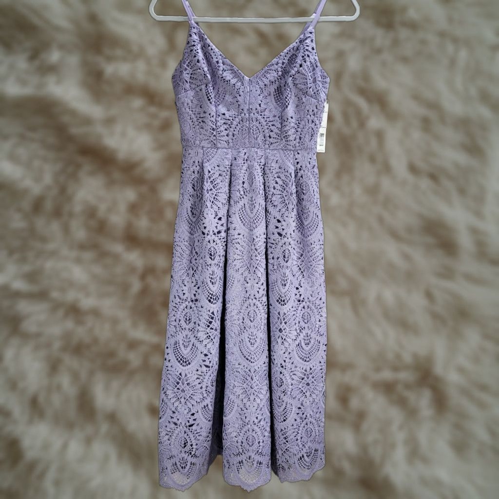 Vintage VINTAGE Gianni Bini Abigail Lace Crochet Midi Dress Lilac Sundress Sz 0 NWT Size XS / US 0-2 / IT 36-38 - 1 Thumbnail
