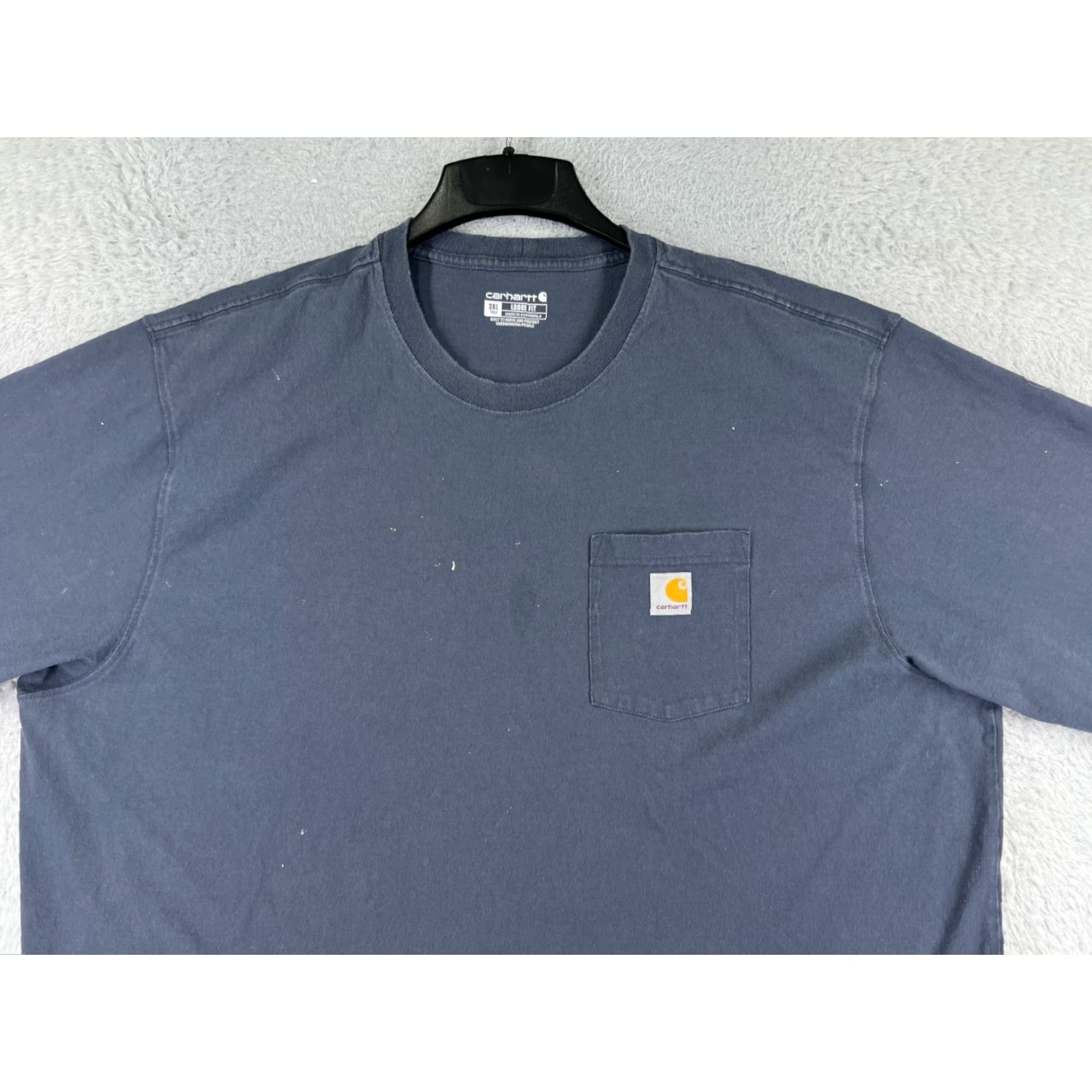 Carhartt Carhartt Work Shirt Mens 3XLT Blue Short Sleeve Crew Neck Cotton Blend Jersey Logo Classic Size US XXL / EU 58 / 5 - 7 Thumbnail