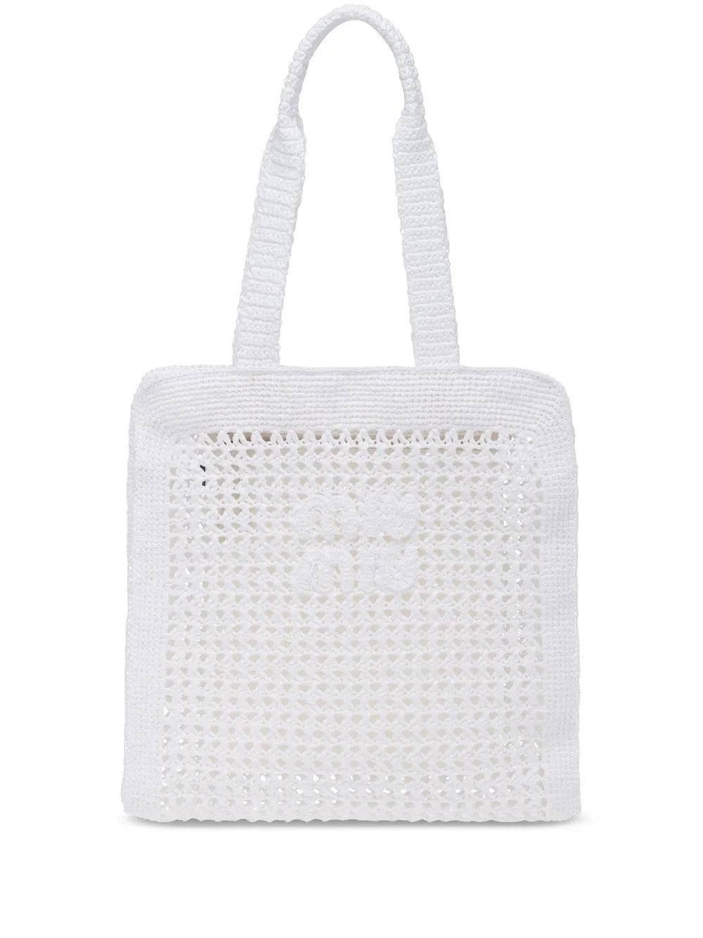 Miu Miu o1B3y1r0426 Size: OS / Crochet Logo-Appliqué Woven Tote Bag Size ONE SIZE - 1 Thumbnail