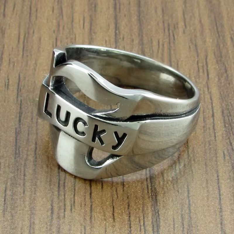 Jewelry Silver Lucky Ring (Size 7-13 ) Size ONE SIZE - 2 Thumbnail