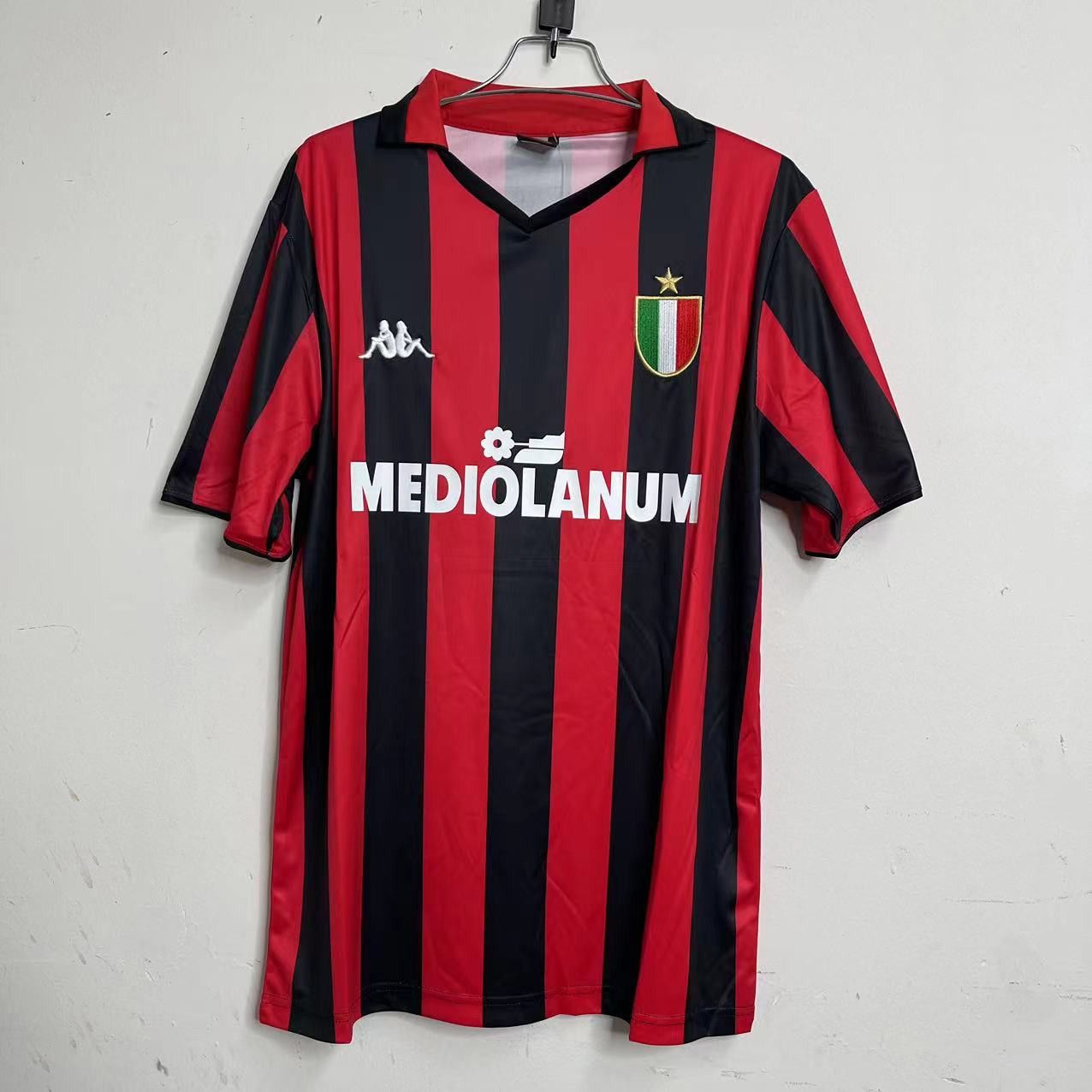 88-89 Maldini AC Milan Home Soccer Jersey