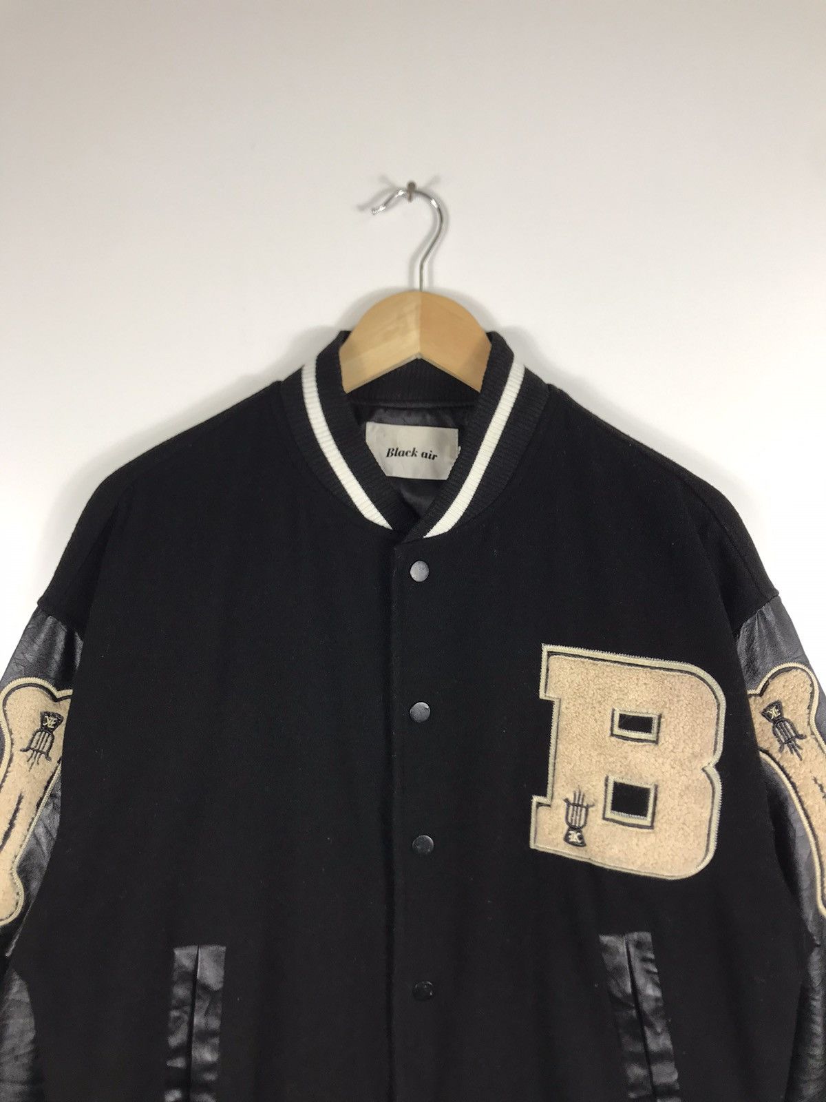 14th Addiction 🔥Black Air Skeleton Wool Baggy Varsity Jacket Size US M / EU 48-50 / 2 - 4 Thumbnail