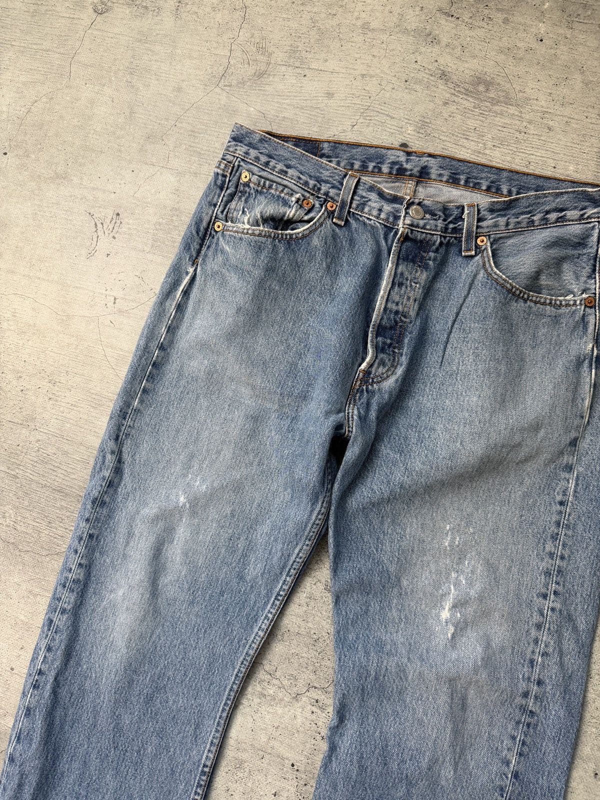 Levi's Vintage Levis 501 Straight Leg Distressed Jeans 34x30 Size US 34 / EU 50 - 6 Thumbnail