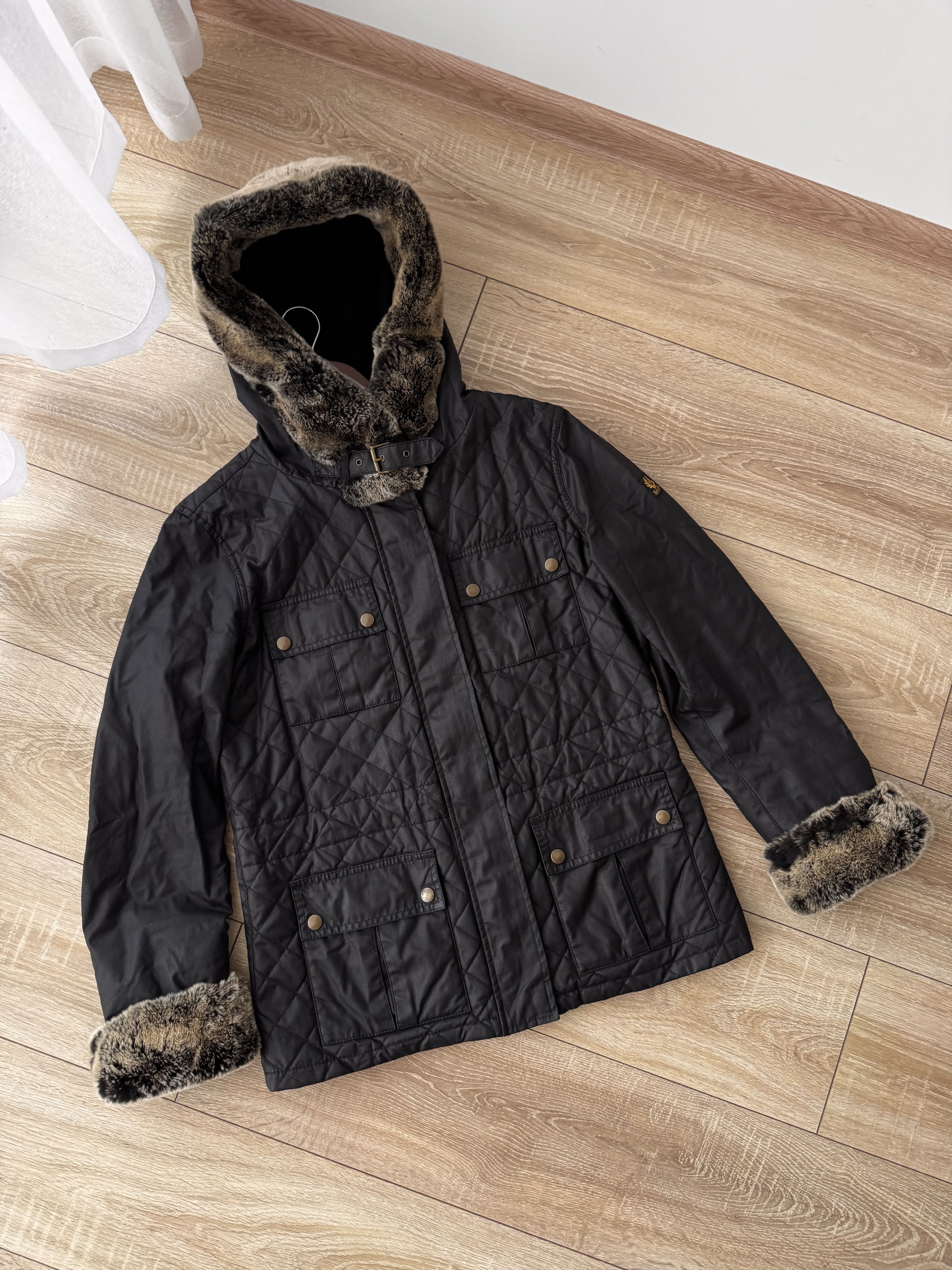 Belstaff Vintage Belstaff Luxury Wax Quilted Rabbit Fur W' Jacket Size L / US 10 / IT 46 - 2 Thumbnail