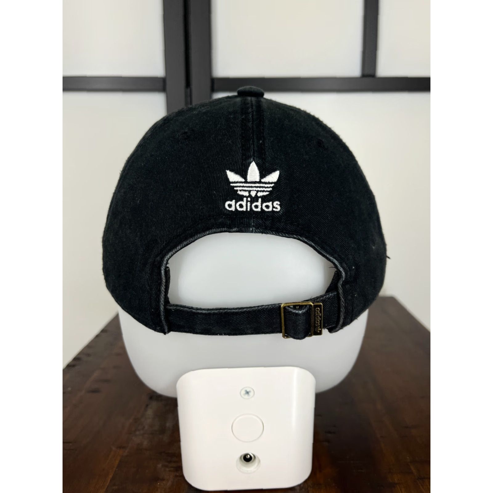 Adidas adidas Hat Cap Strap Back Adult One Size Black Cotton Twill Trefoil Embroidered Size ONE SIZE - 6 Thumbnail
