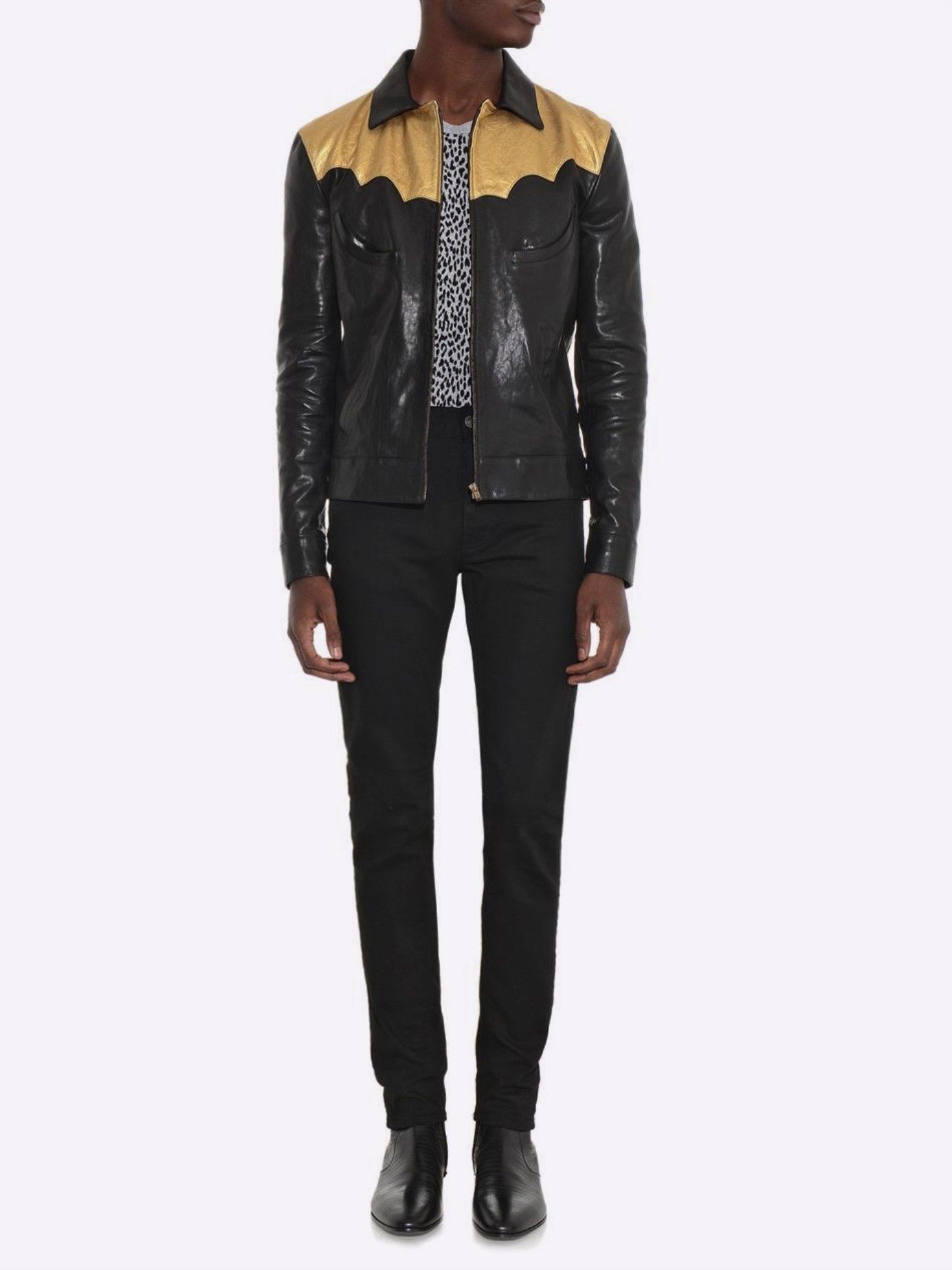 Hedi Slimane × Saint Laurent Paris GRAIL SS15 PSYCH ROCK CIRCUS WESTERN OILED CALFSKIN JACKET Size US M / EU 48-50 / 2 - 19 Thumbnail