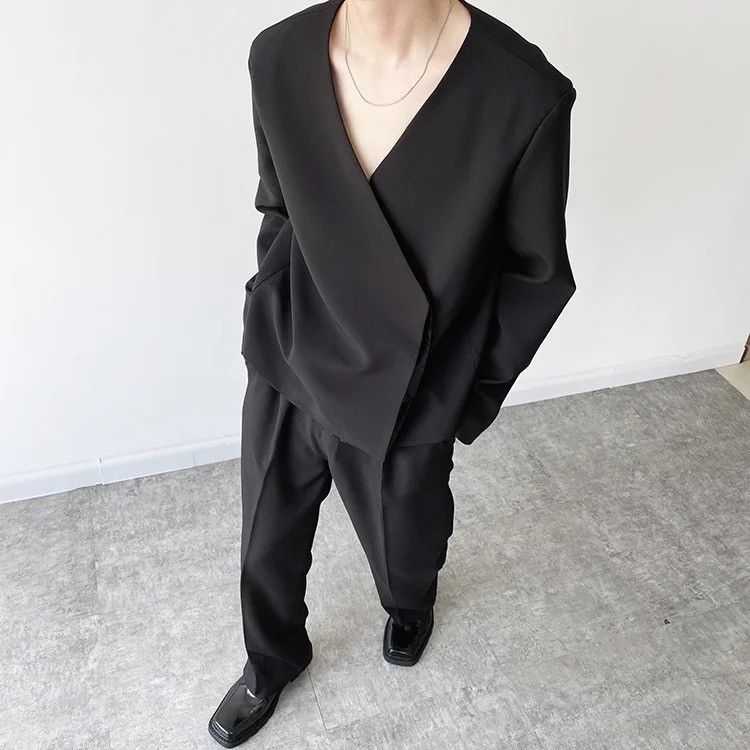 Japanese Brand × Vintage Korean fashion retro wrap blazer Size US L / EU 52-54 / 3 - 6 Thumbnail