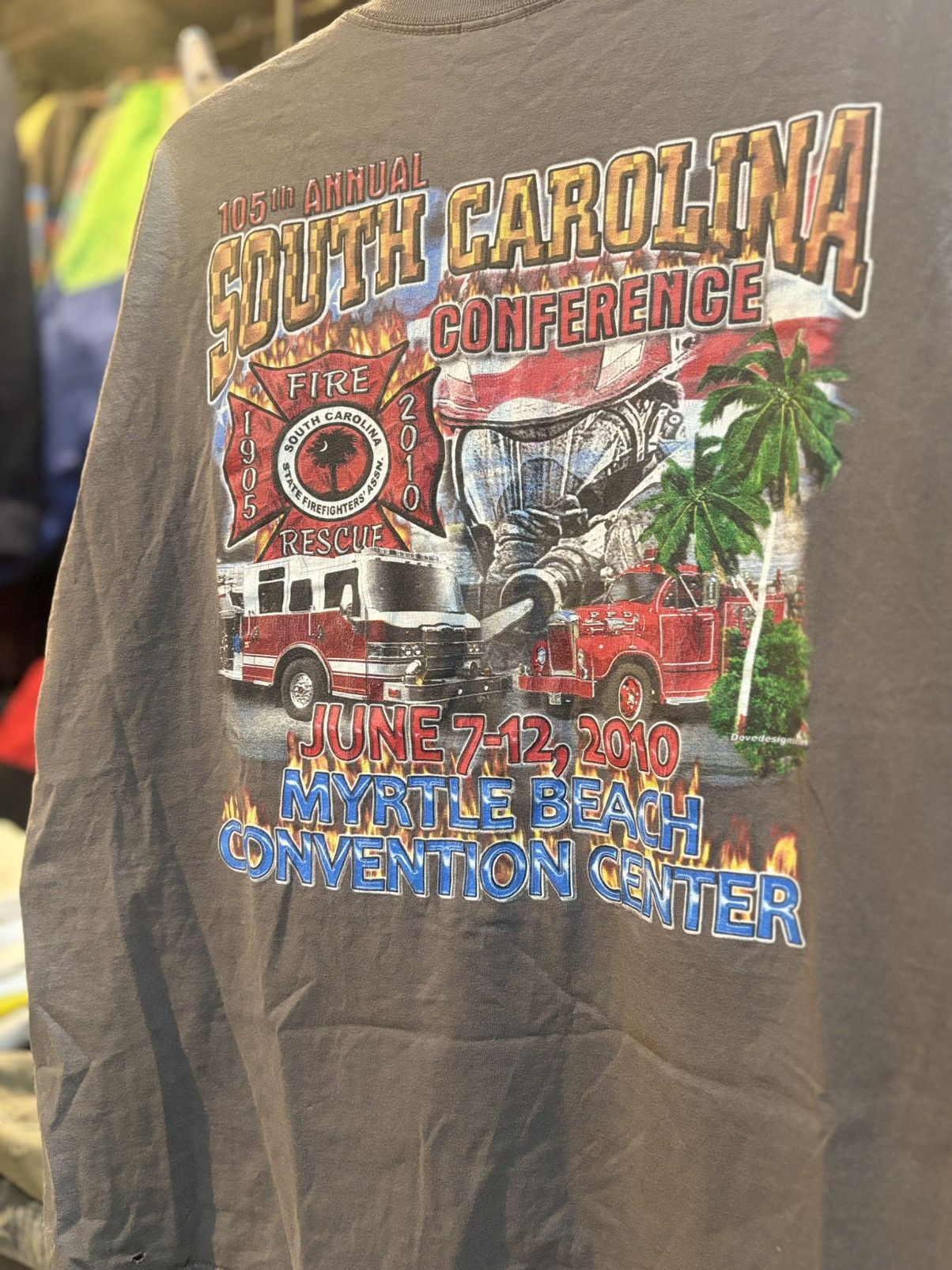Vintage Myrtle Beach 2010 Firefighter Conference Size US XL / EU 56 / 4 - 1 Thumbnail