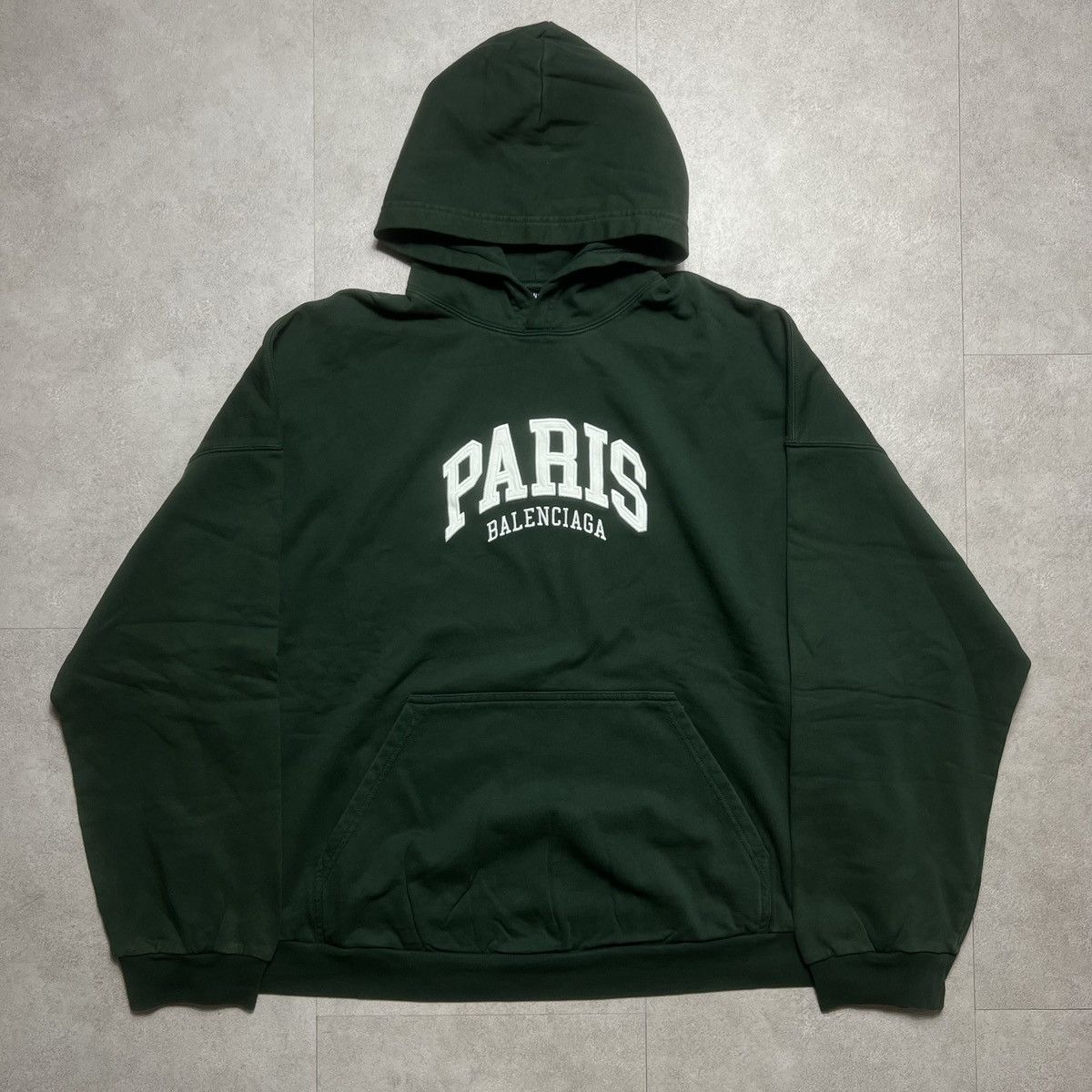 image of Balenciaga 2022Ss Cities Paris Hoodie in Green, Men's (Size Medium)