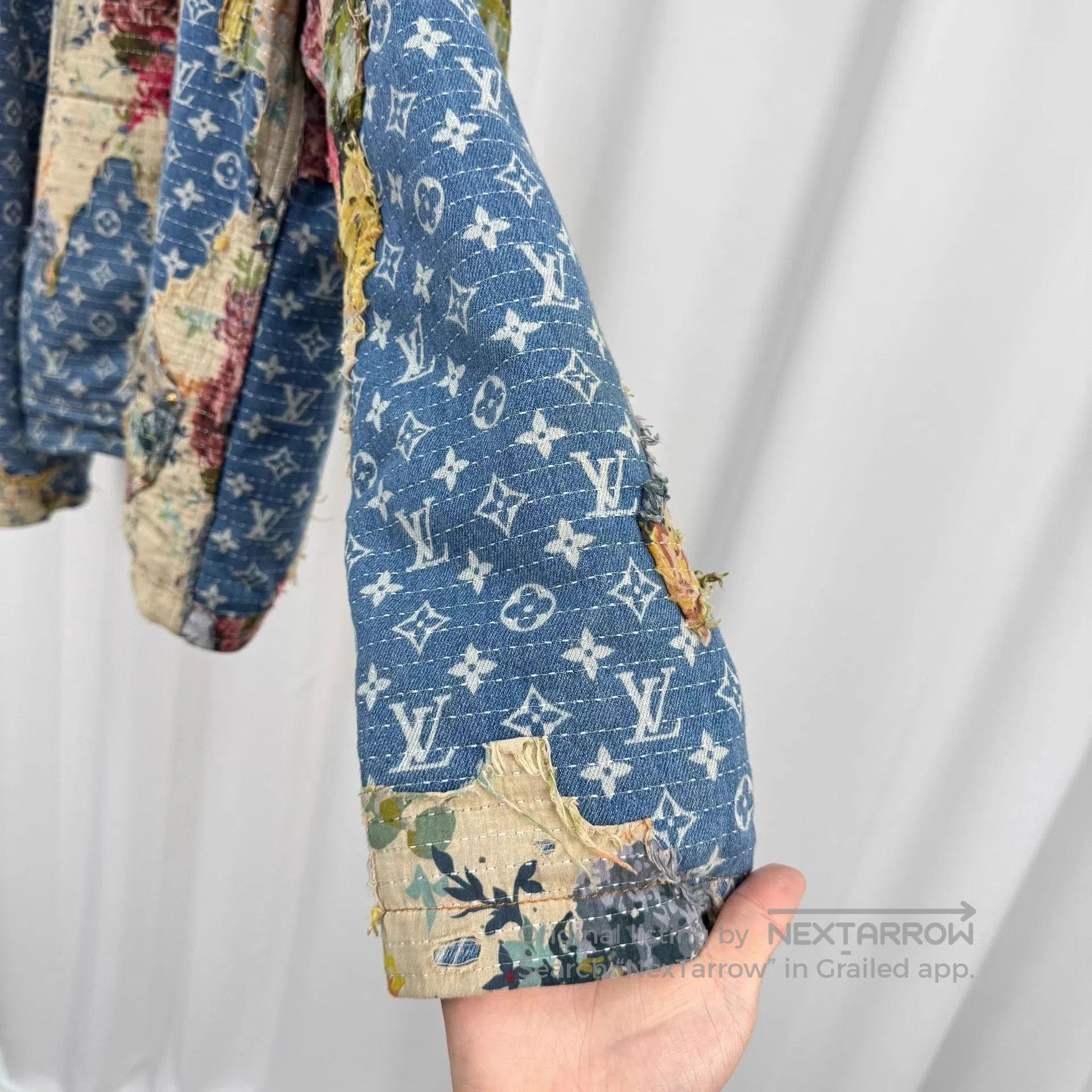Louis Vuitton Blue Denim Jacket with Floral Patchwork. Size US M / EU 48-50 / 2 - 4 Thumbnail